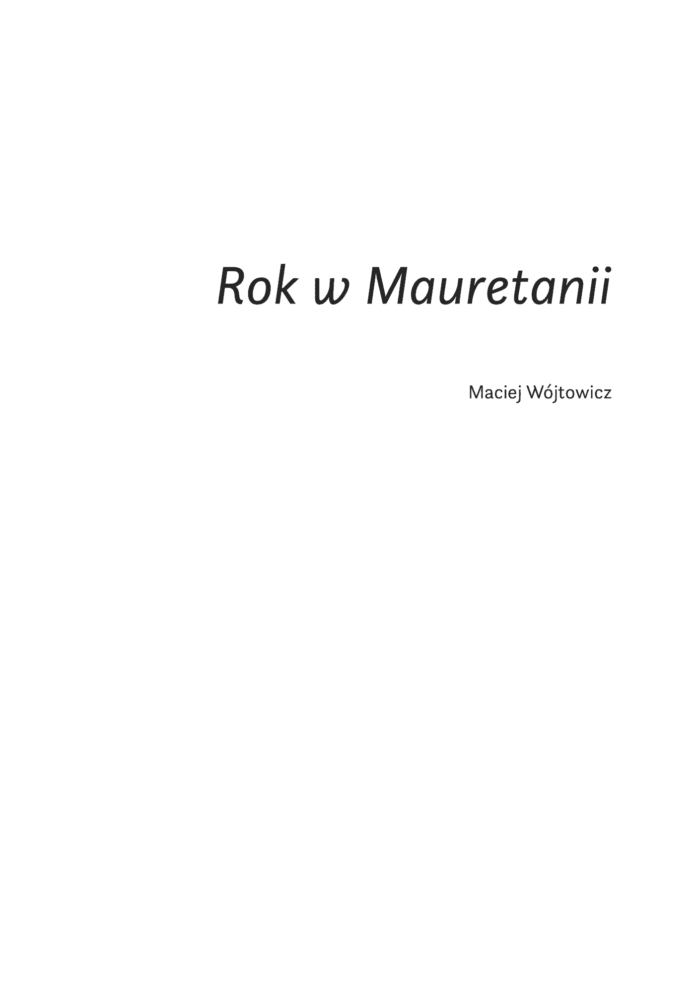 Fragment „Rok w Mauretanii” — strona 1 z 12