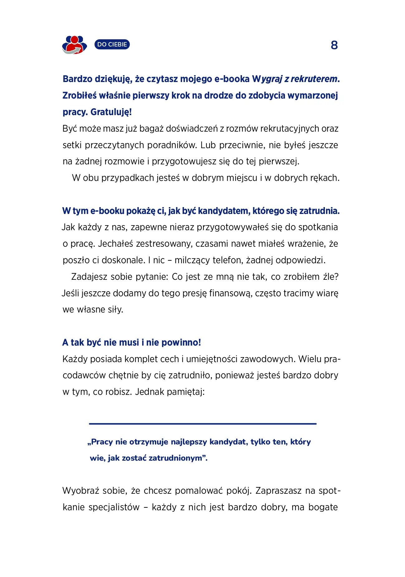 Fragment „Wygraj z rekruterem czyli skuteczne przygotowanie do rozmowy o pracę” — strona 8 z 27