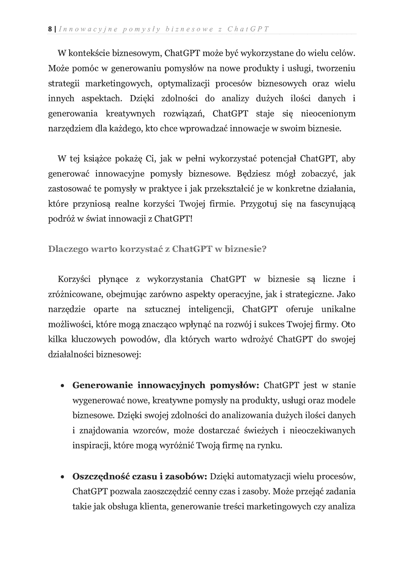 Fragment „Innowacyjne pomysły biznesowe z ChatGPT” — strona 2 z 13