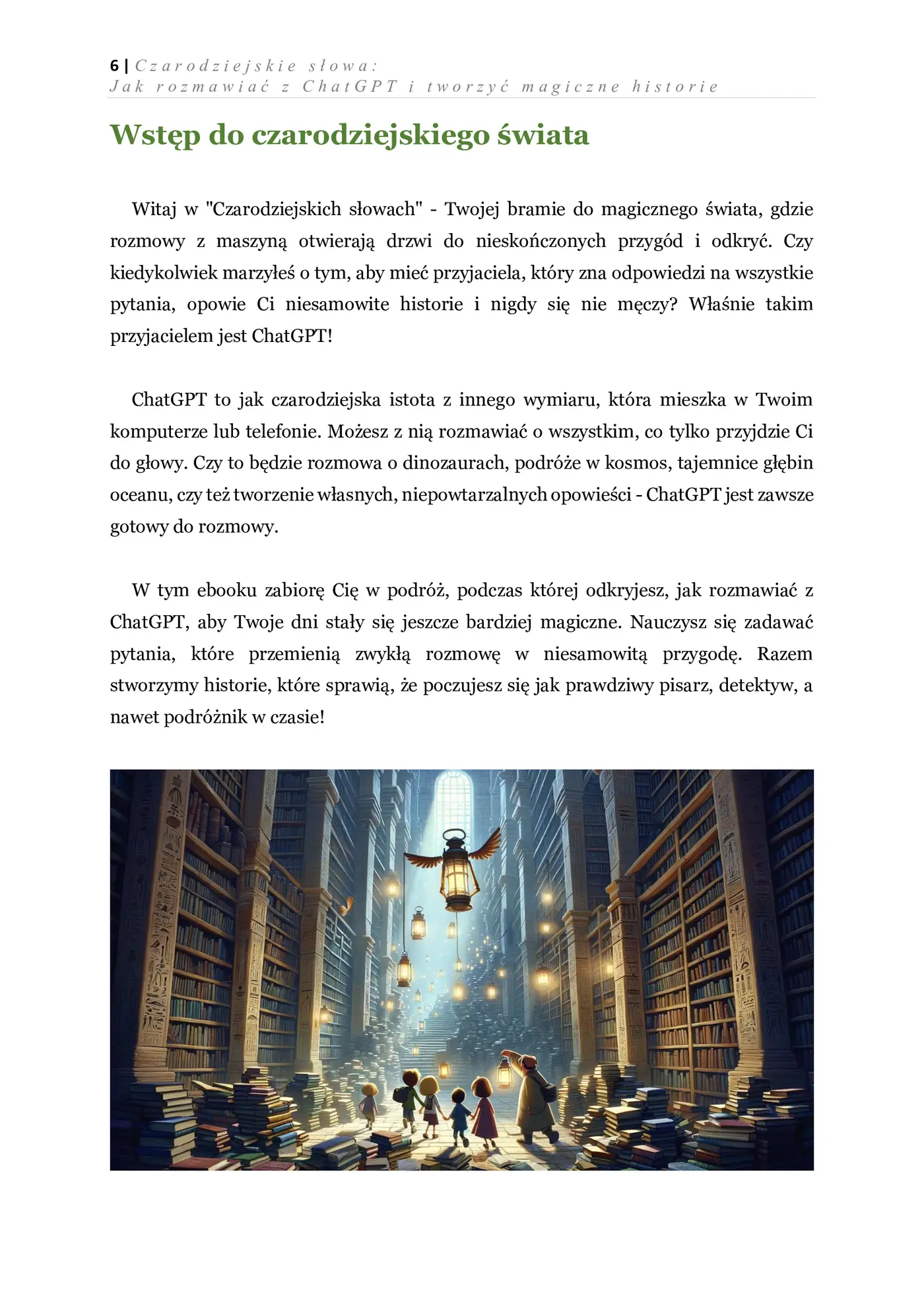 Fragment „Czarodziejskie słowa: Jak rozmawiać z ChatGPT i tworzyć magiczne historie” — strona 1 z 8