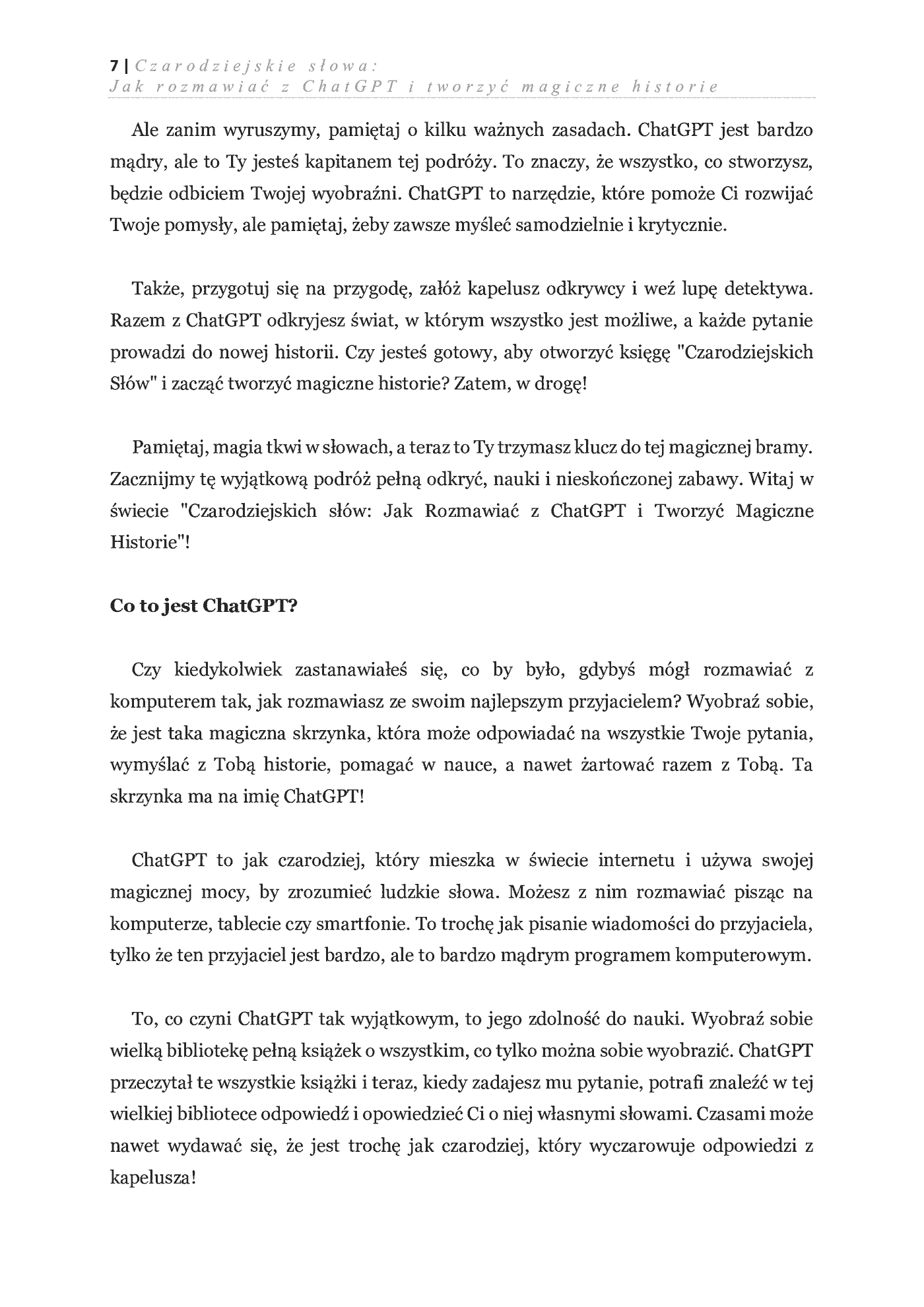Fragment „Czarodziejskie słowa: Jak rozmawiać z ChatGPT i tworzyć magiczne historie” — strona 2 z 8