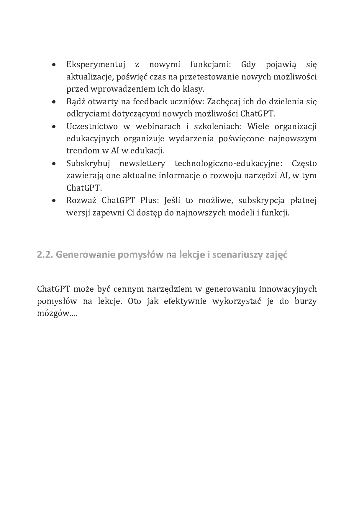 Fragment „ChatGPT i AI dla nauczycieli. Sztuczna Inteligencja w edukacji” — strona 23 z 23