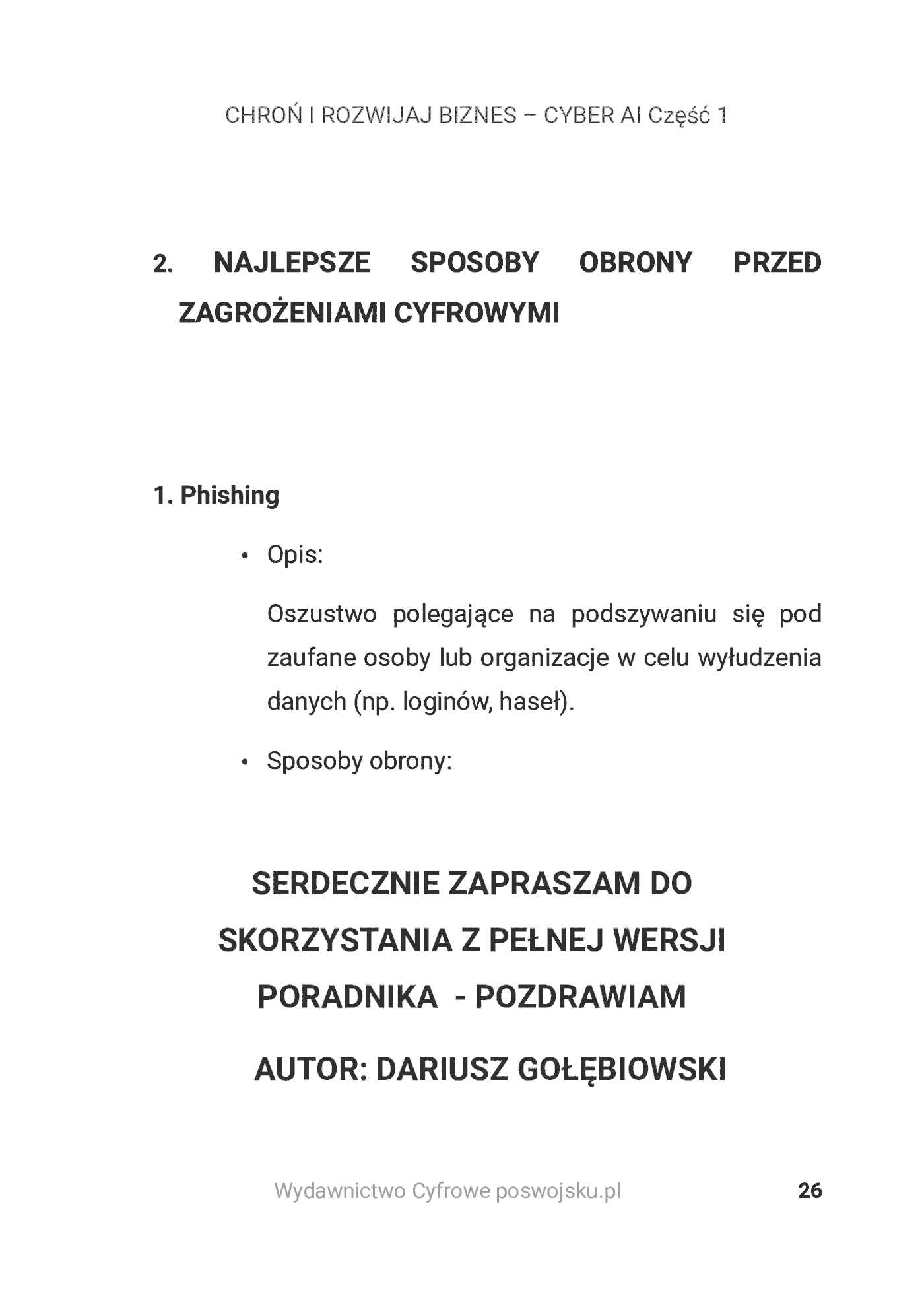 Fragment „CHROŃ I ROZWIJAJ BIZNES - CYBER AI Część 1 Wykorzystanie AI w bezpieczeństwie organizacji” — strona 27 z 30