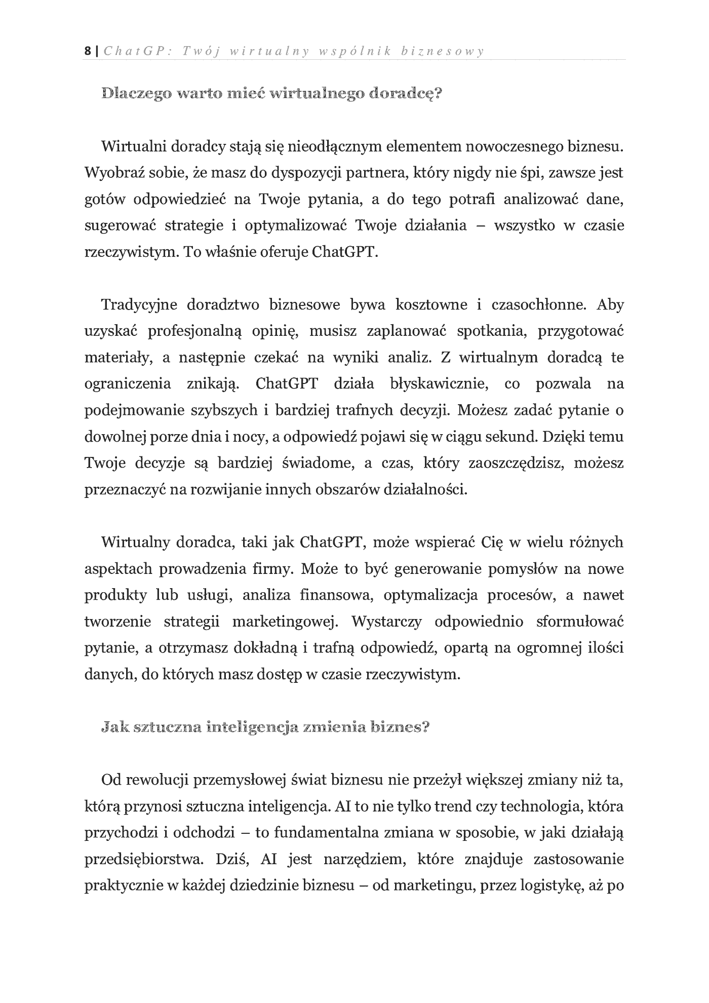 Fragment „ChatGPT: Twój wirtualny wspólnik biznesowy” — strona 2 z 8