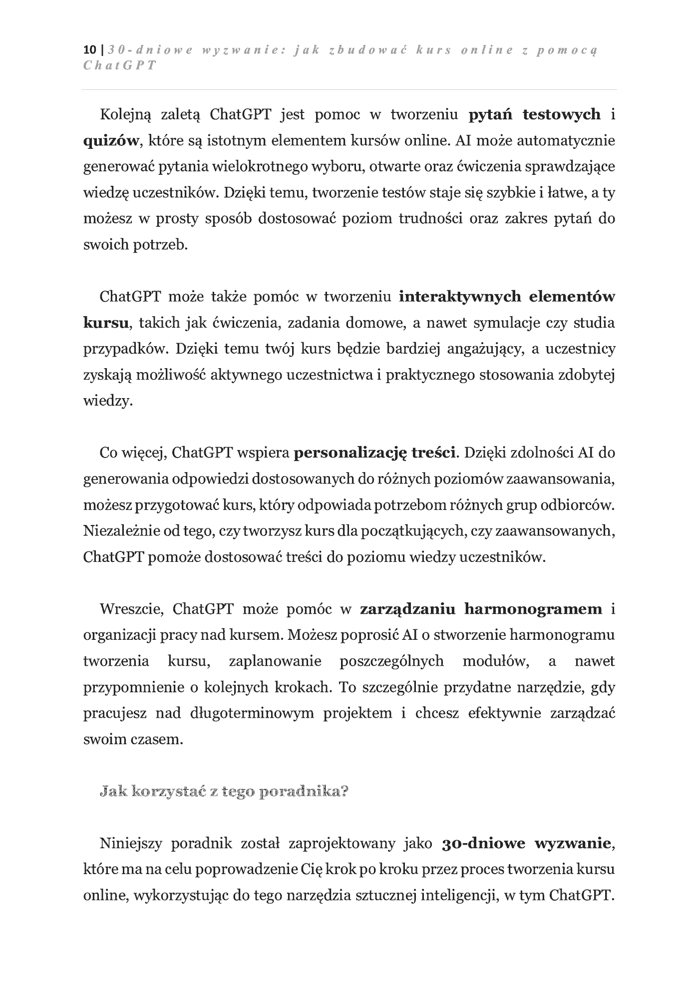 Fragment „30-dniowe wyzwanie: jak zbudować kurs online z pomocą ChatGPT” — strona 7 z 12