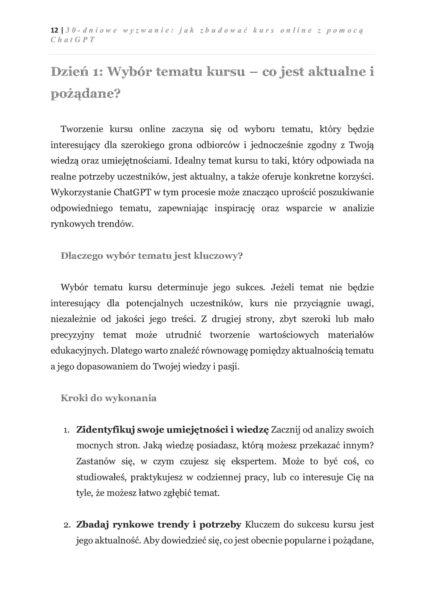 Fragment „30-dniowe wyzwanie: jak zbudować kurs online z pomocą ChatGPT” — strona 9 z 12
