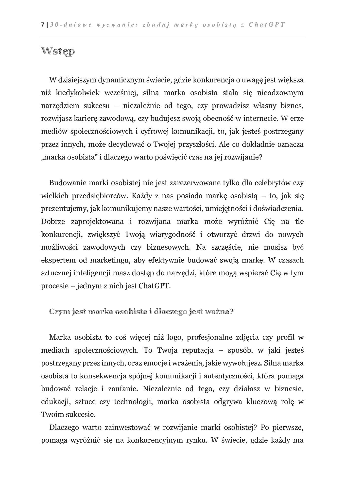 Fragment „30-dniowe wyzwanie: zbuduj markę osobistą z ChatGPT” — strona 4 z 11