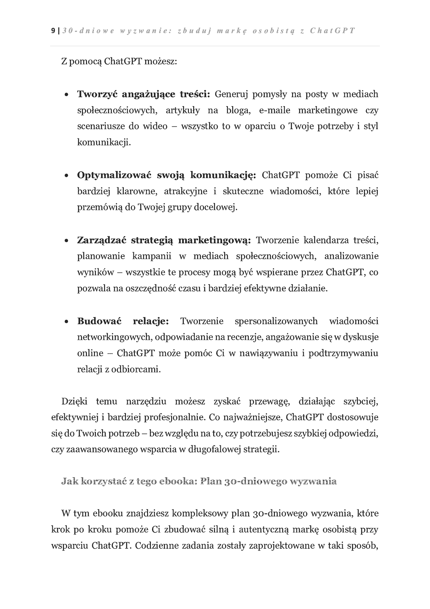 Fragment „30-dniowe wyzwanie: zbuduj markę osobistą z ChatGPT” — strona 6 z 11