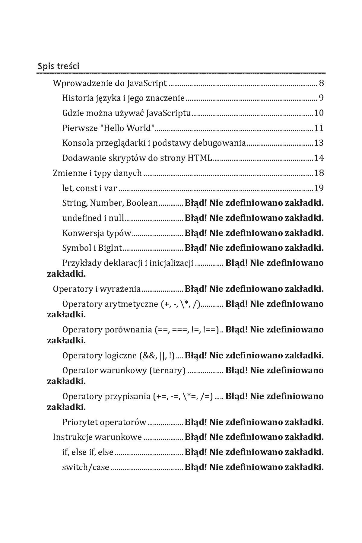 Fragment „Javascript od pierwszej linijki. Naucz się jak pisać gry, strony WWW i aplikacje internetowe!” — strona 2 z 20
