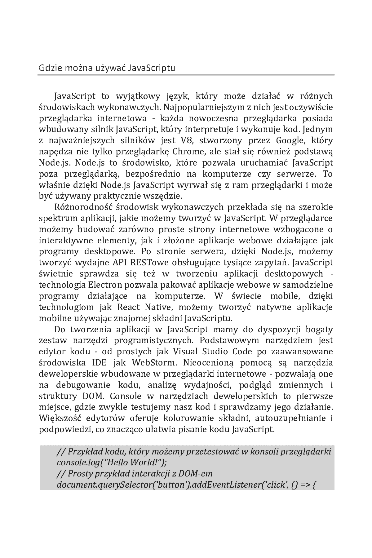 Fragment „Javascript od pierwszej linijki. Naucz się jak pisać gry, strony WWW i aplikacje internetowe!” — strona 11 z 20