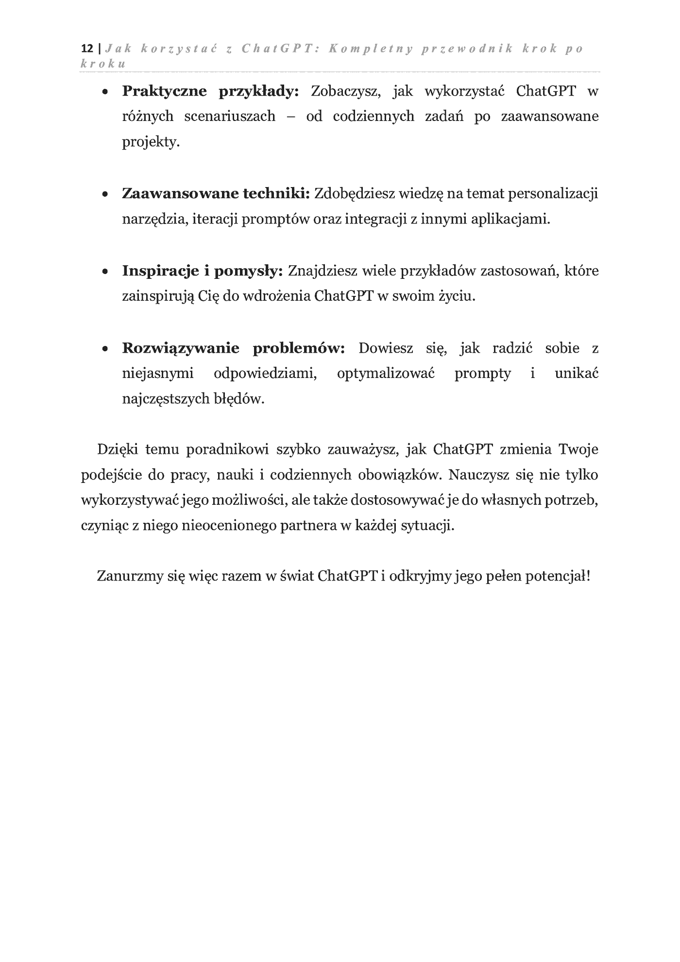Fragment „Jak korzystać z ChatGPT: Kompletny przewodnik krok po kroku” — strona 9 z 19