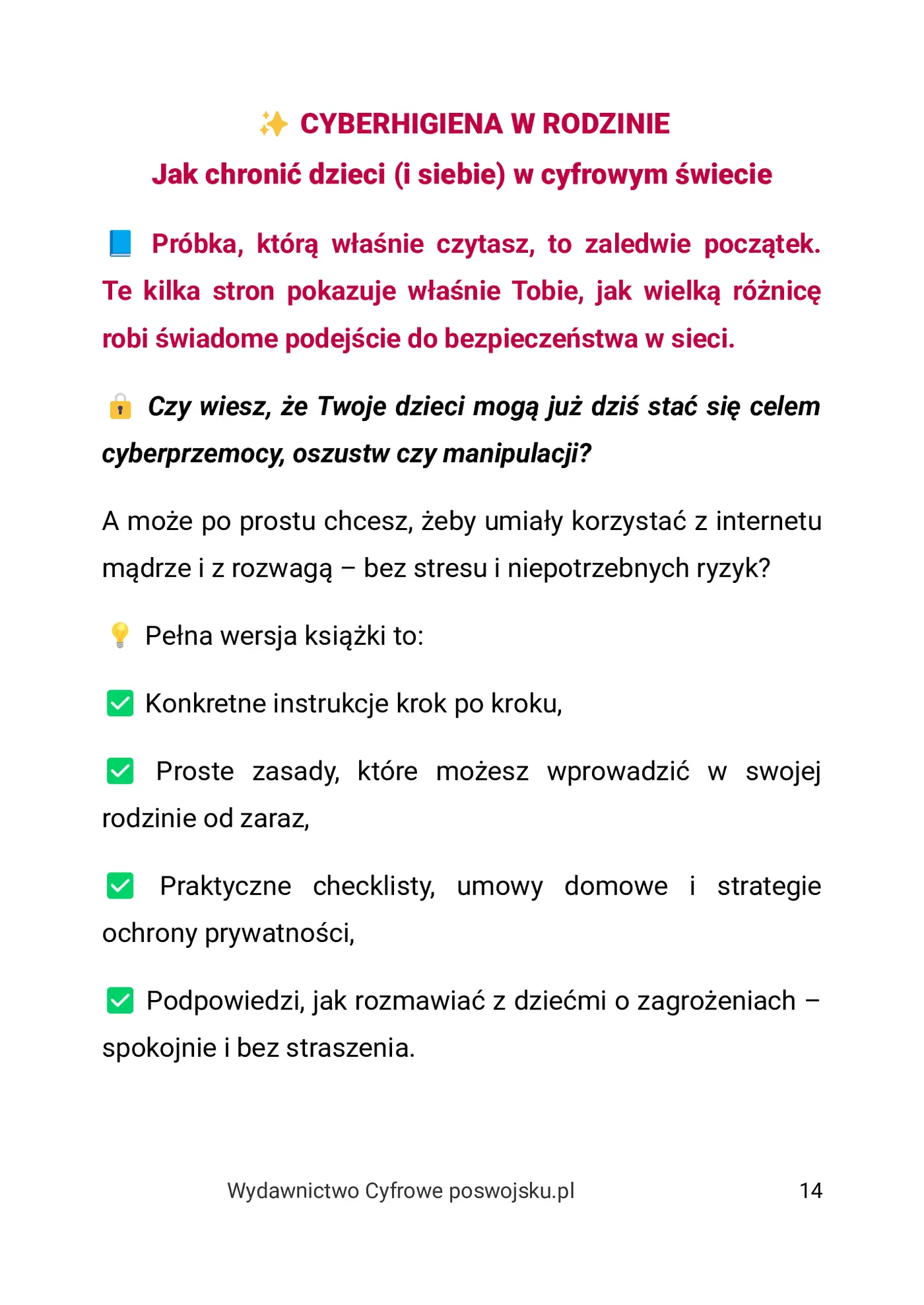 Fragment „CYBERHIGIENA W RODZINIE Jak chronić dzieci (i siebie) w cyfrowym świecie” — strona 14 z 24