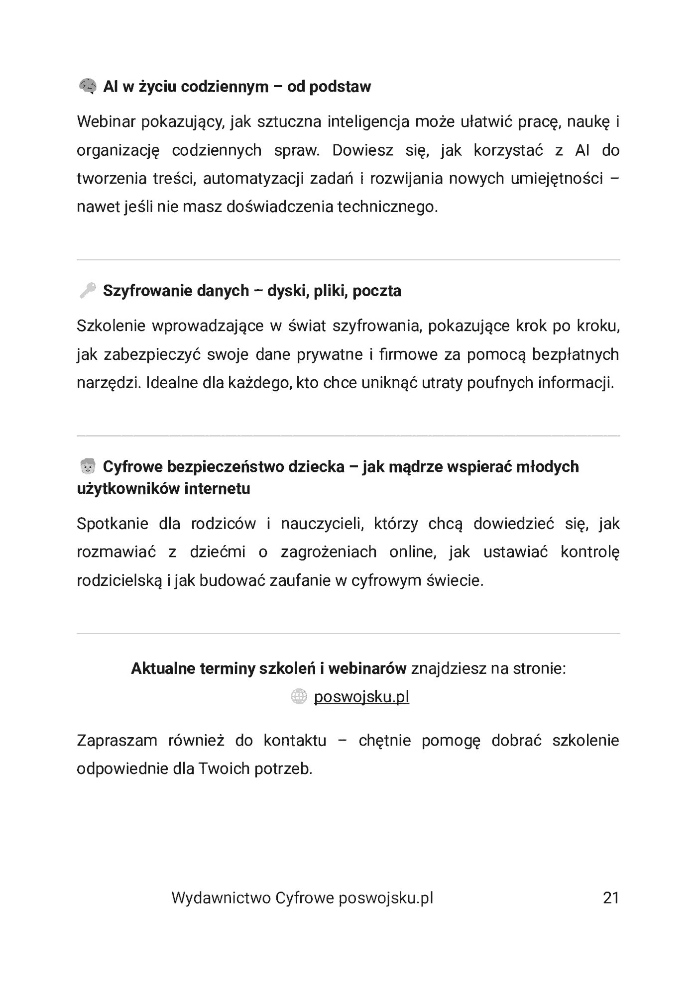 Fragment „CYBERHIGIENA W RODZINIE Jak chronić dzieci (i siebie) w cyfrowym świecie” — strona 21 z 24
