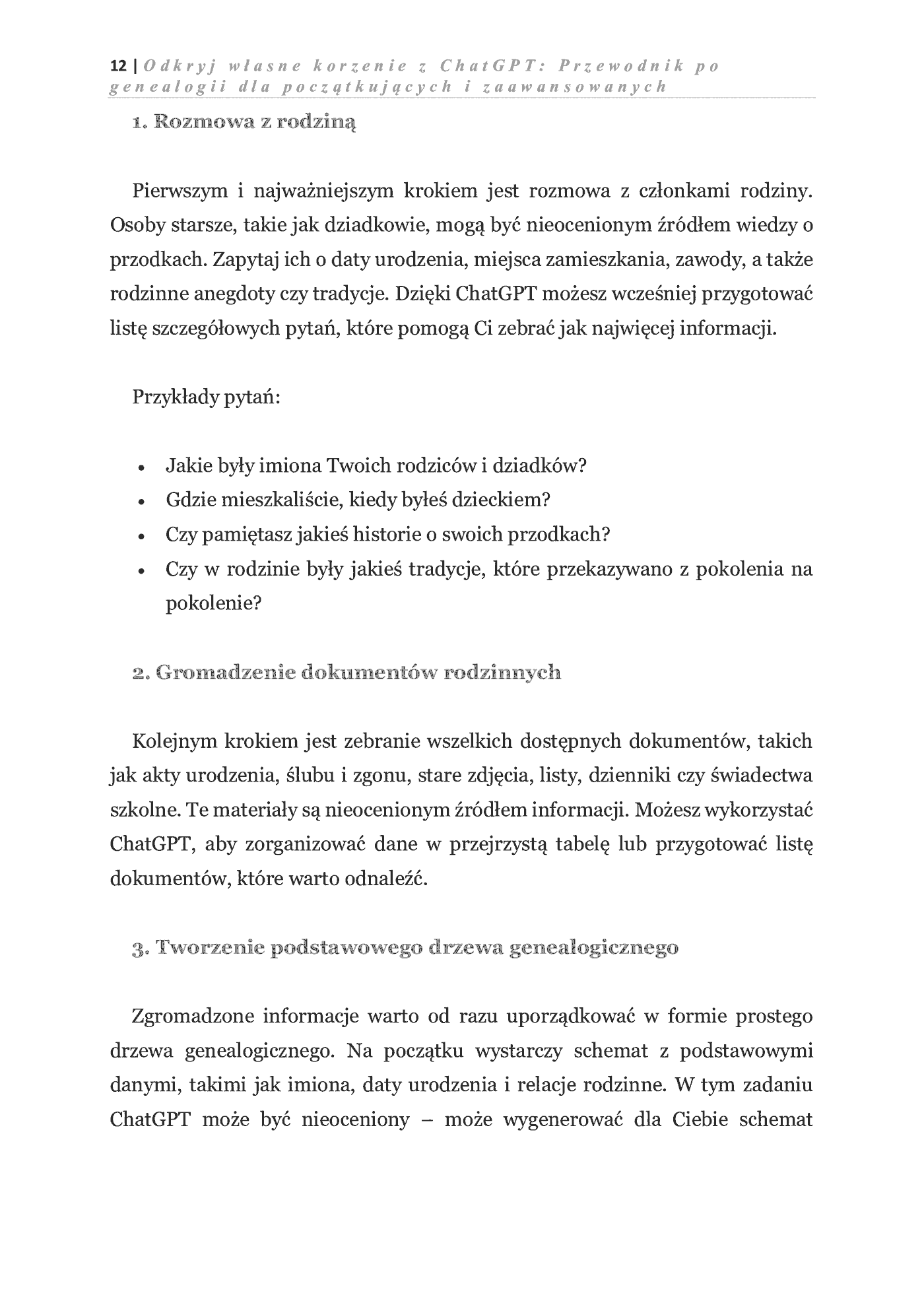 Fragment „Odkryj własne korzenie z ChatGPT: Przewodnik po genealogii dla początkujących i zaawansowanych” — strona 9 z 12