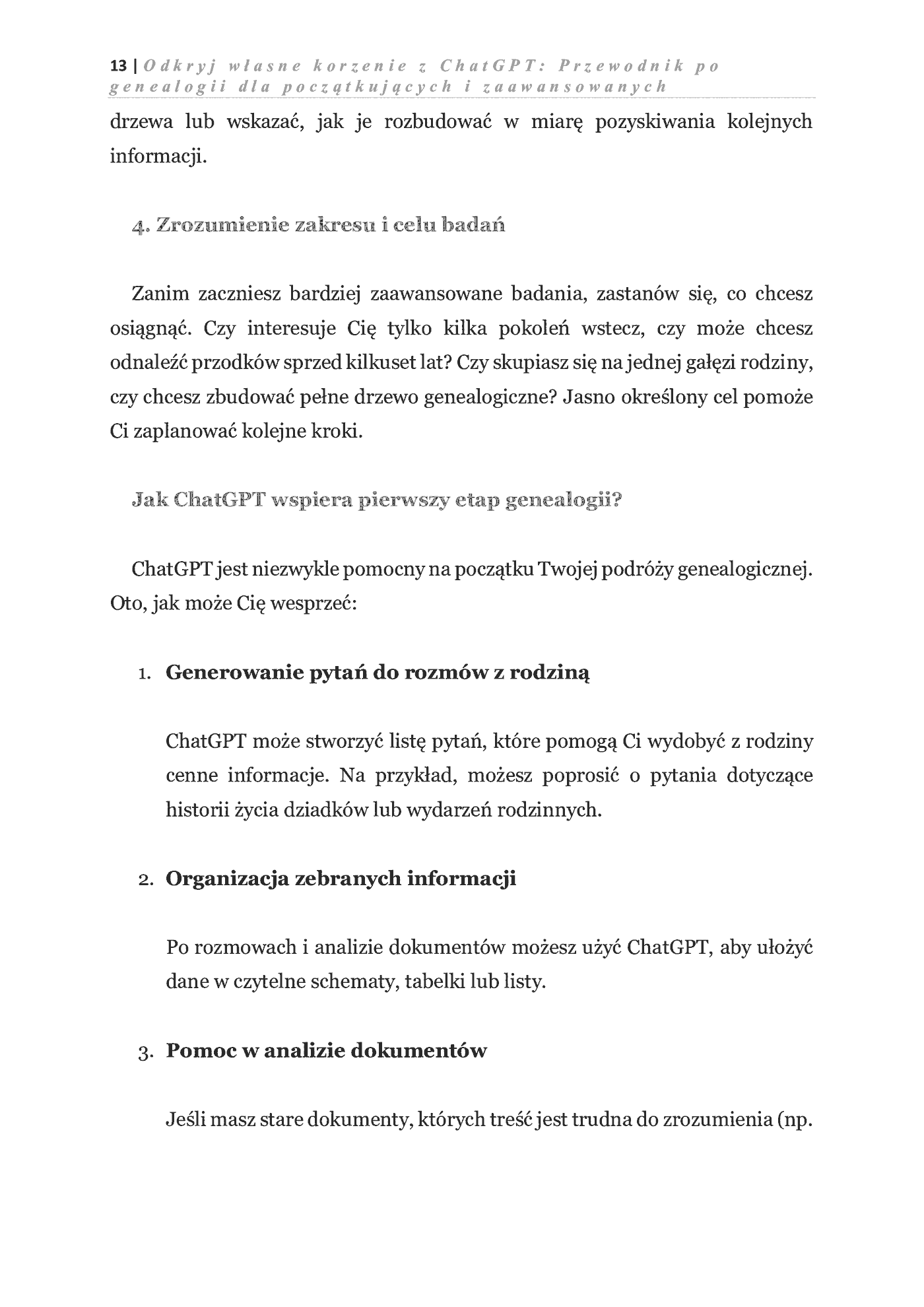 Fragment „Odkryj własne korzenie z ChatGPT: Przewodnik po genealogii dla początkujących i zaawansowanych” — strona 10 z 12