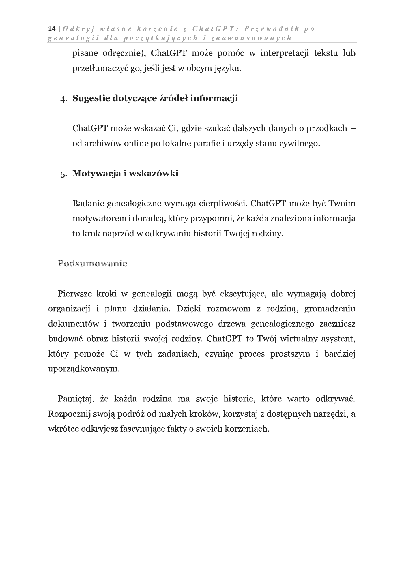 Fragment „Odkryj własne korzenie z ChatGPT: Przewodnik po genealogii dla początkujących i zaawansowanych” — strona 11 z 12