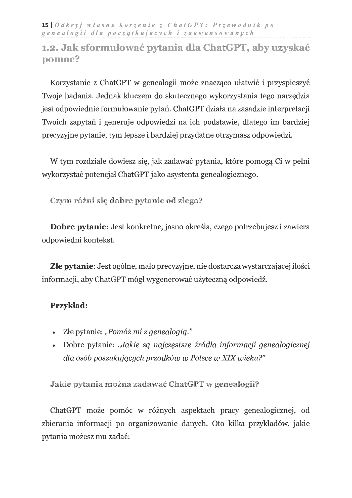 Fragment „Odkryj własne korzenie z ChatGPT: Przewodnik po genealogii dla początkujących i zaawansowanych” — strona 12 z 12