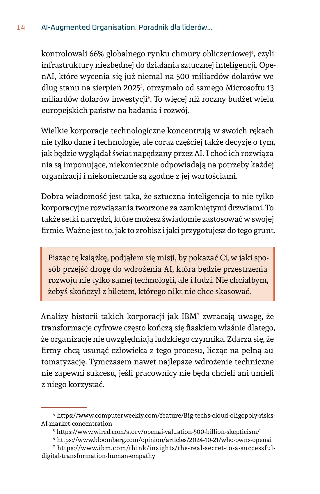 Fragment „AI-AUGMENTED ORGANIZATION: Poradnik dla liderów, jak stworzyć firmę, w której sztuczna inteligencja wzmacnia ludzi, a nie ich zastępuje” — strona 15 z 24