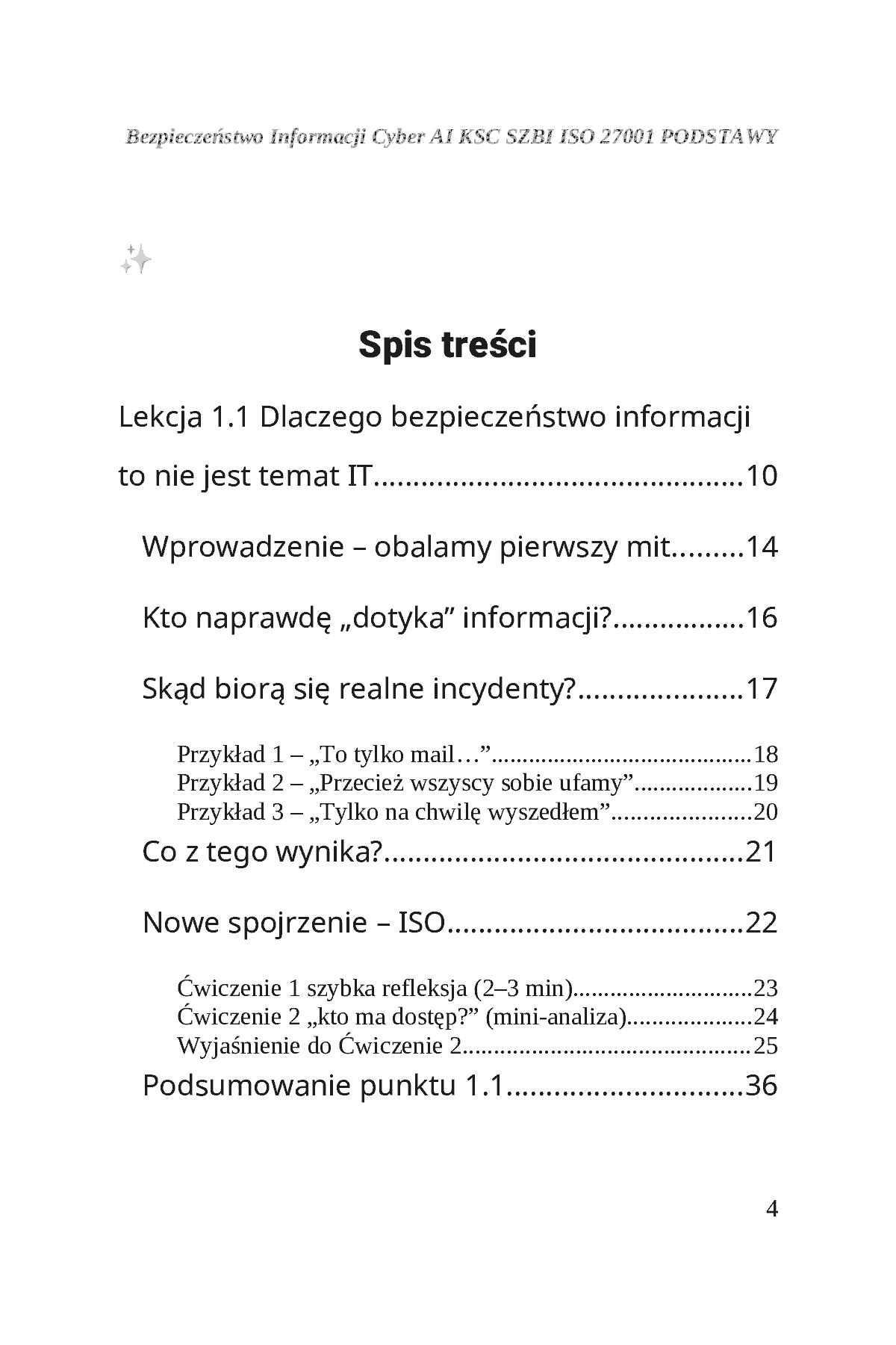 Fragment „BEZPIECZEŃSTWO INFORMACJI CYBER AI KSC SZBI ISO 27001 Moduł 1 PODSTAWY” — strona 5 z 30