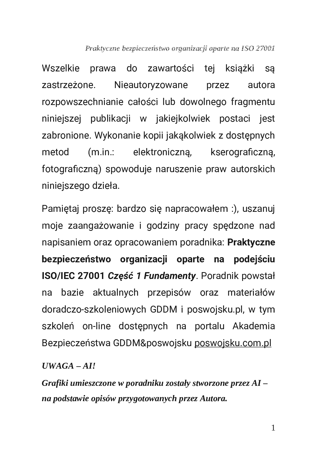 Fragment „Praktyczne bezpieczeństwo organizacji oparte na podejściu ISO/IEC 27001” — strona 2 z 30