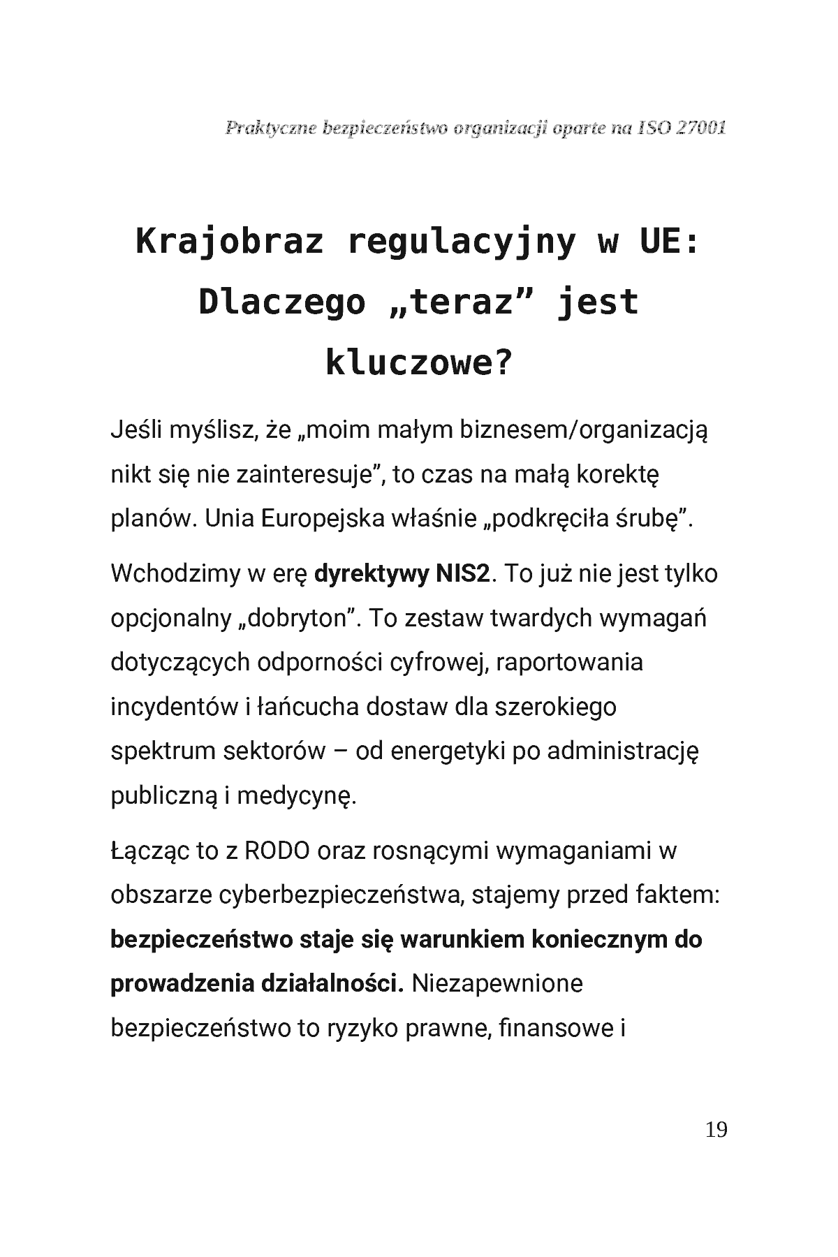Fragment „Praktyczne bezpieczeństwo organizacji oparte na podejściu ISO/IEC 27001” — strona 20 z 30