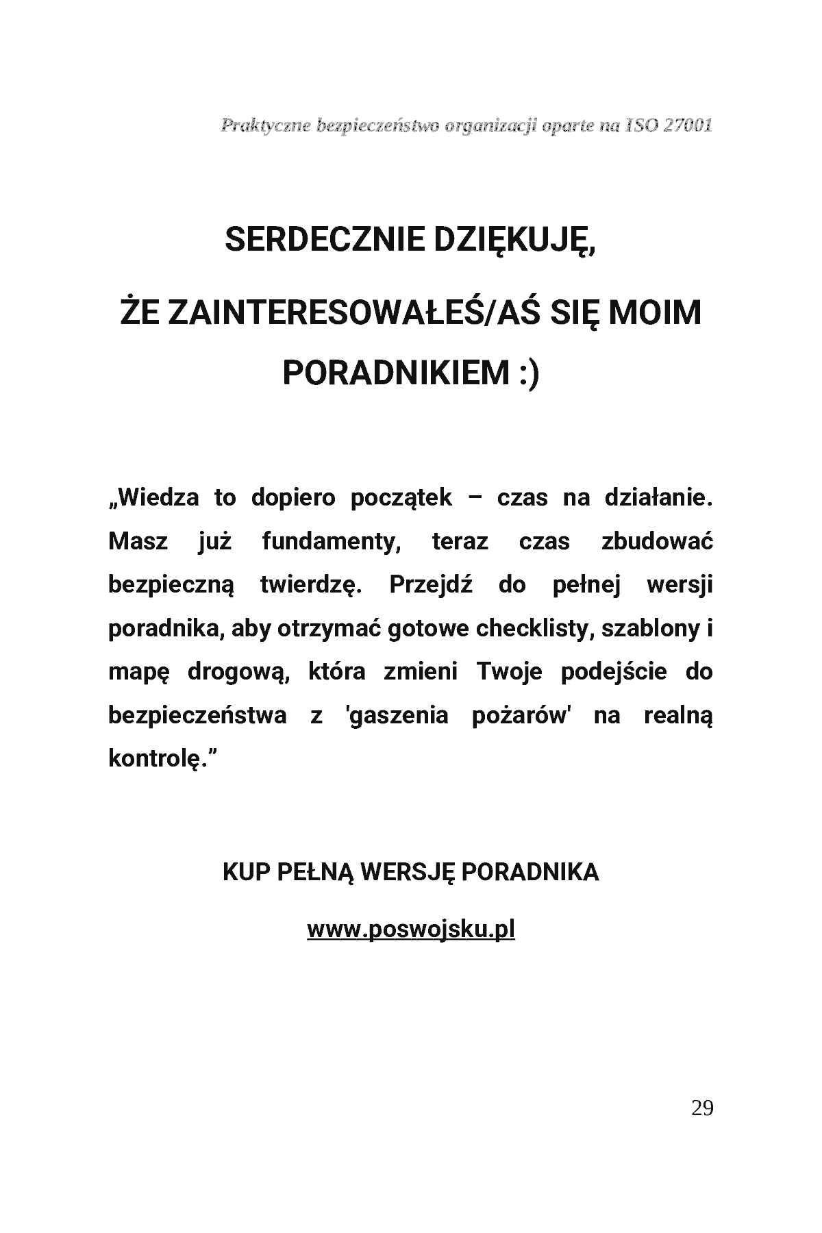 Fragment „Praktyczne bezpieczeństwo organizacji oparte na podejściu ISO/IEC 27001” — strona 30 z 30