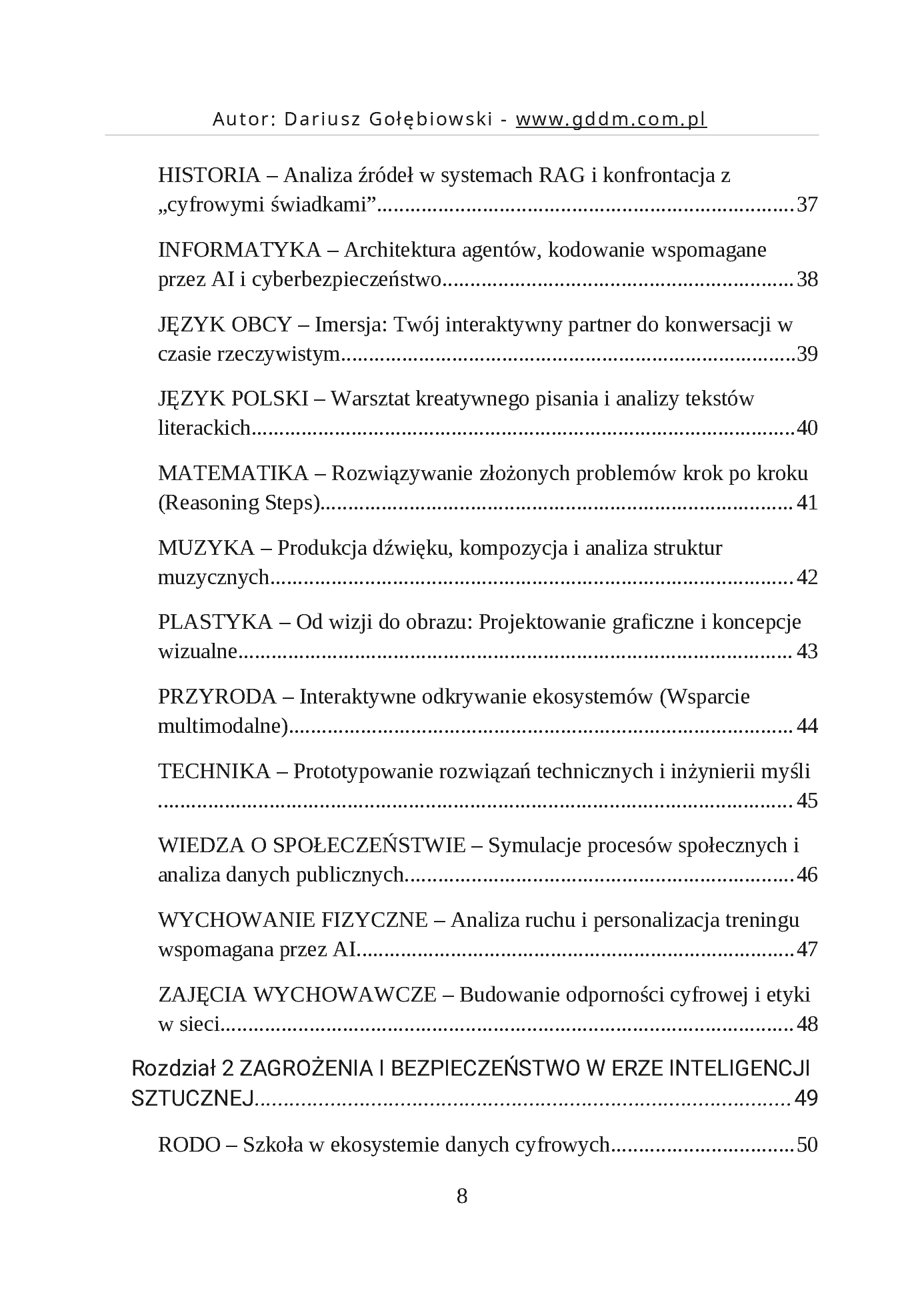 Fragment „AI W EDUKACJI CZĘŚĆ 2 PRAKTYCZNE POMYSŁY PRAWNE UWARUNKOWANIA dla edukatorów i edukatorek” — strona 8 z 30