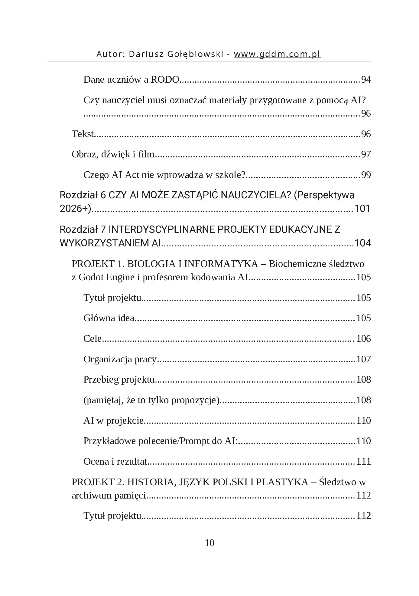 Fragment „AI W EDUKACJI CZĘŚĆ 2 PRAKTYCZNE POMYSŁY PRAWNE UWARUNKOWANIA dla edukatorów i edukatorek” — strona 10 z 30