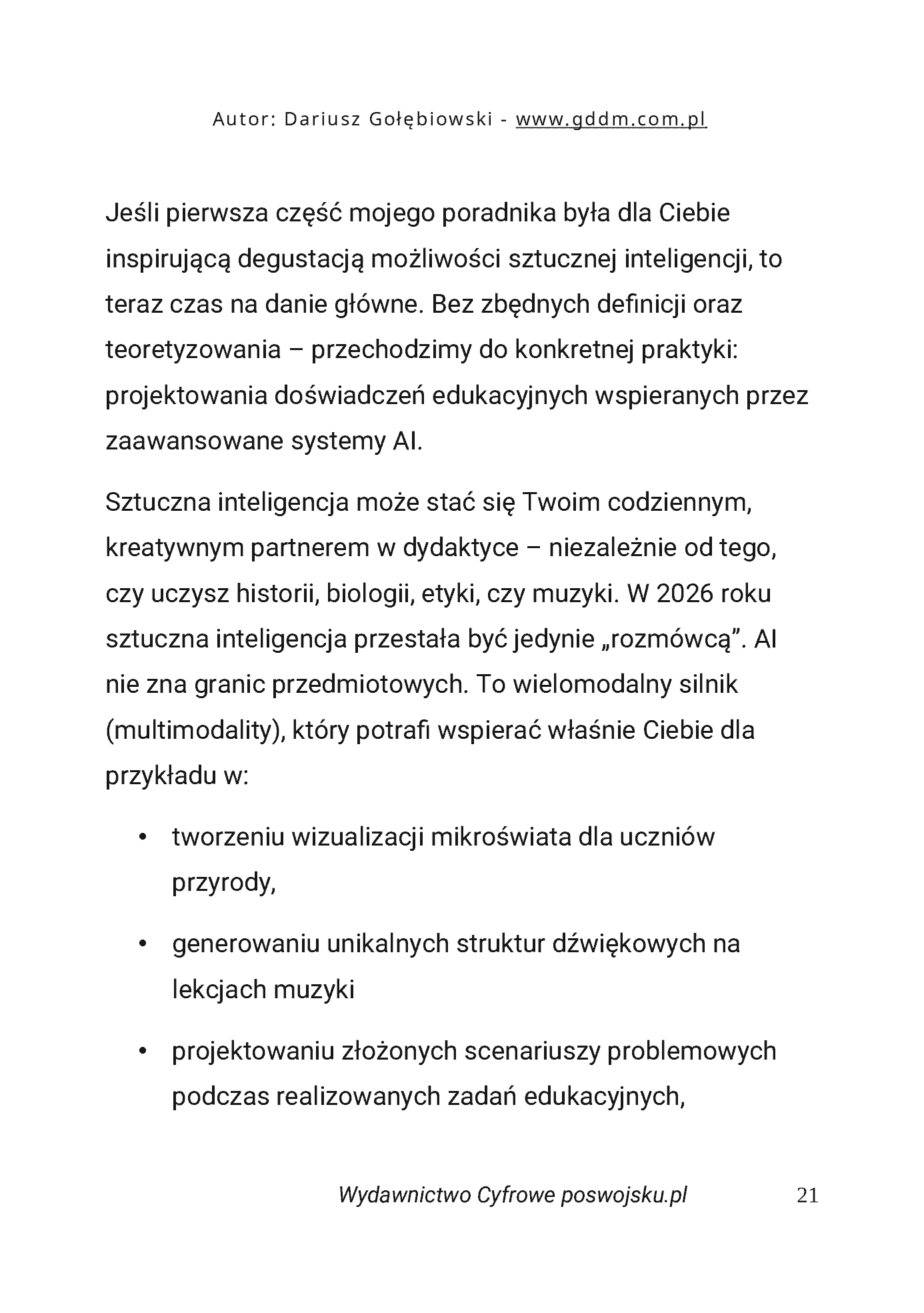Fragment „AI W EDUKACJI CZĘŚĆ 2 PRAKTYCZNE POMYSŁY PRAWNE UWARUNKOWANIA dla edukatorów i edukatorek” — strona 21 z 30