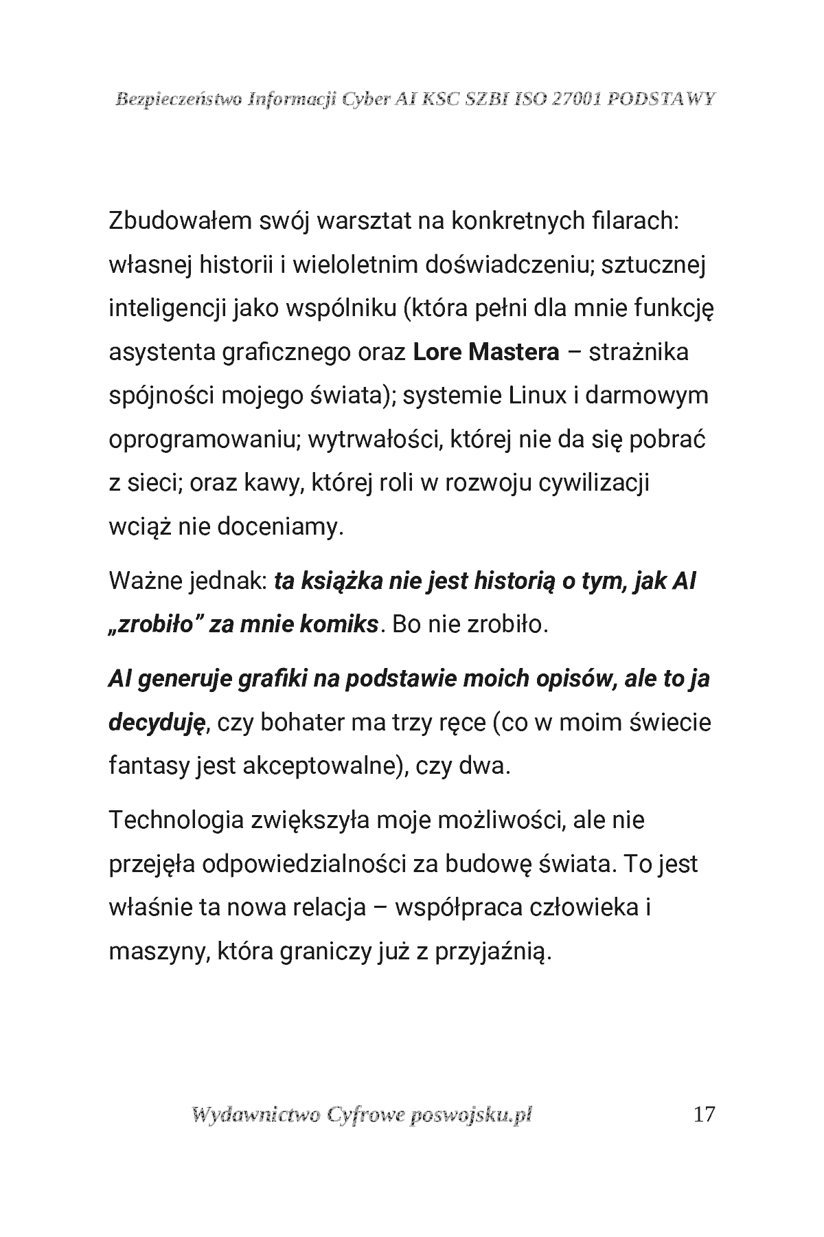 Fragment „ZROBIŁEM KOMIKS Z AI I BEZPŁATNYMI PROGRAMAMI. Od pomysłu, przez AI, Kritę i Scribusa, do własnego komiksu” — strona 18 z 30