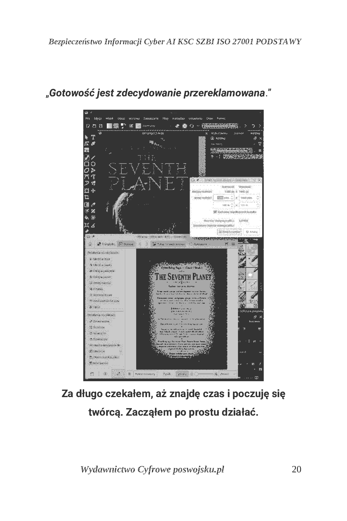 Fragment „ZROBIŁEM KOMIKS Z AI I BEZPŁATNYMI PROGRAMAMI. Od pomysłu, przez AI, Kritę i Scribusa, do własnego komiksu” — strona 21 z 30