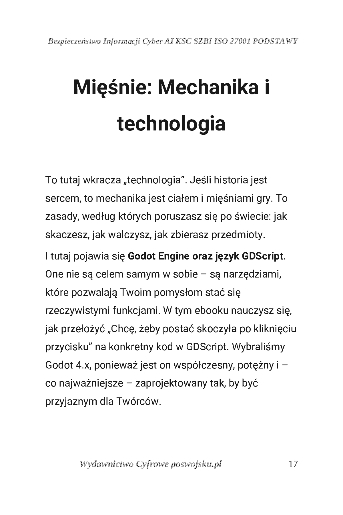 Fragment „GODOT ENGINE I GDSCRIPT POSWOJSKU Część 1: Wprowadzenie do świata gier i pierwsze skrypty” — strona 18 z 30