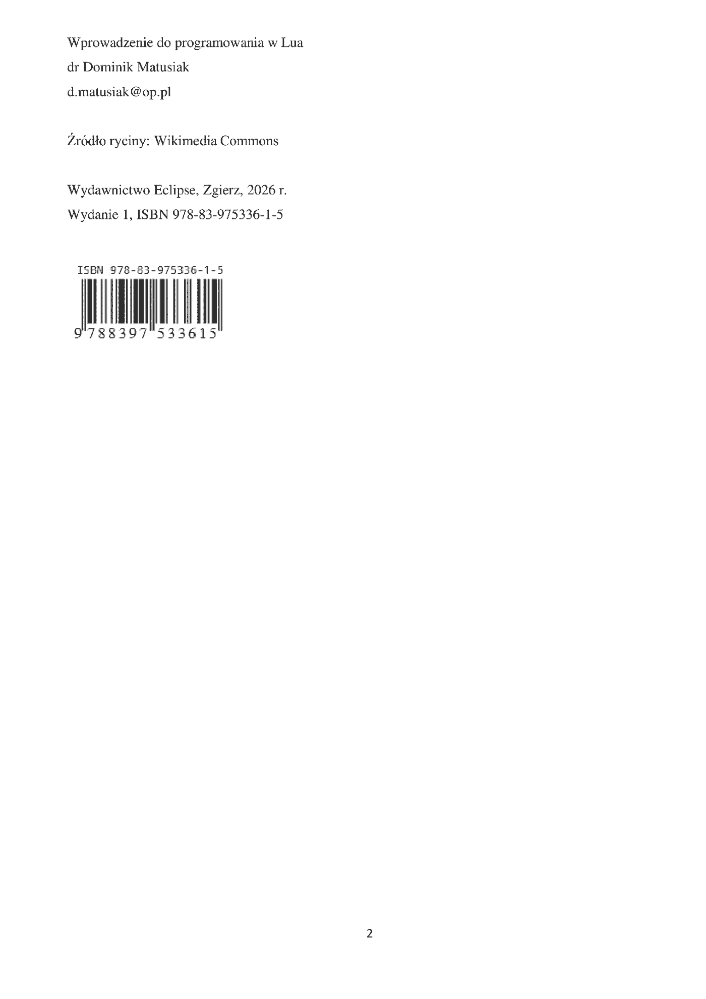 Fragment „Wprowadzenie do programowania w Lua” — strona 2 z 3