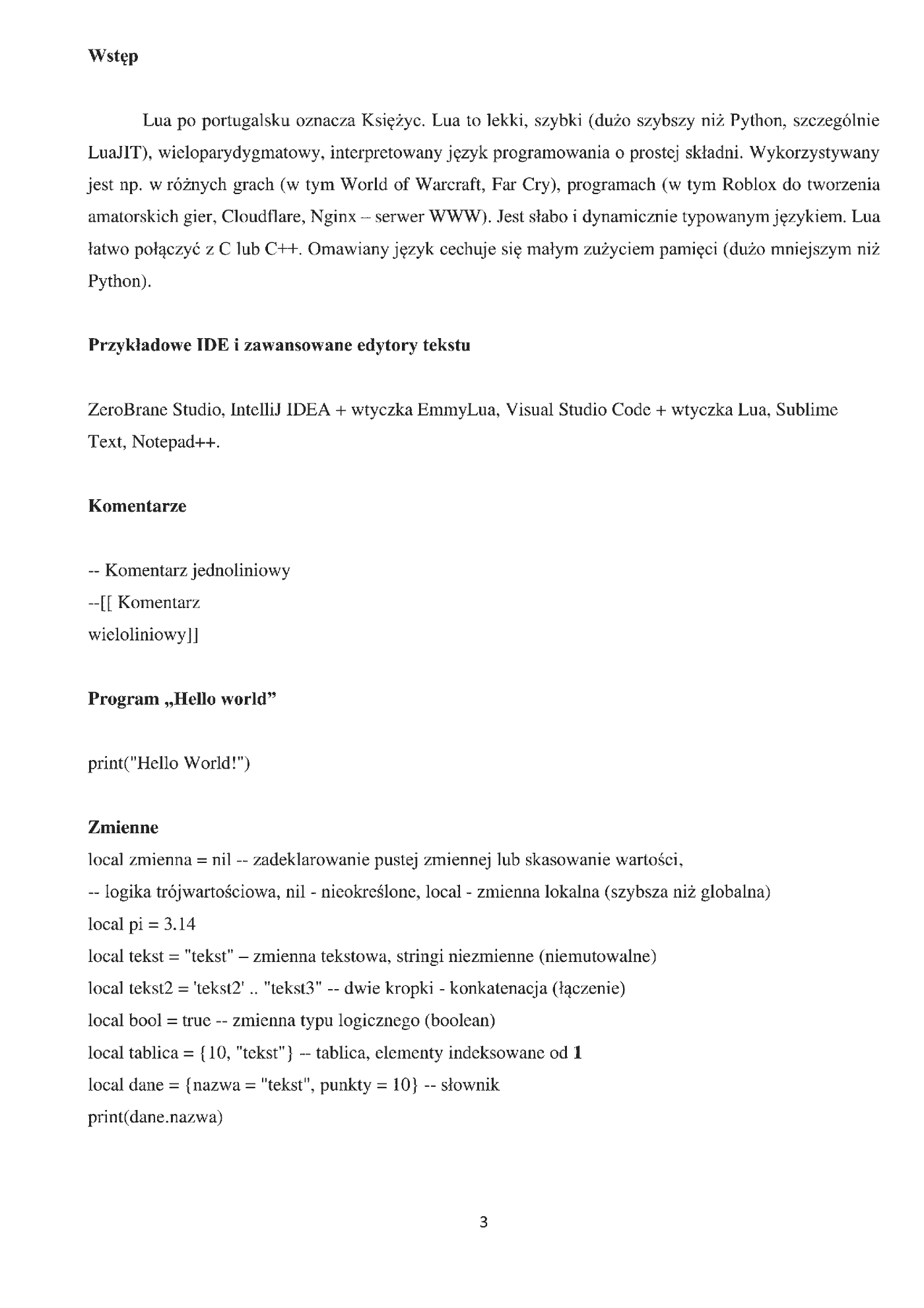 Fragment „Wprowadzenie do programowania w Lua” — strona 3 z 3