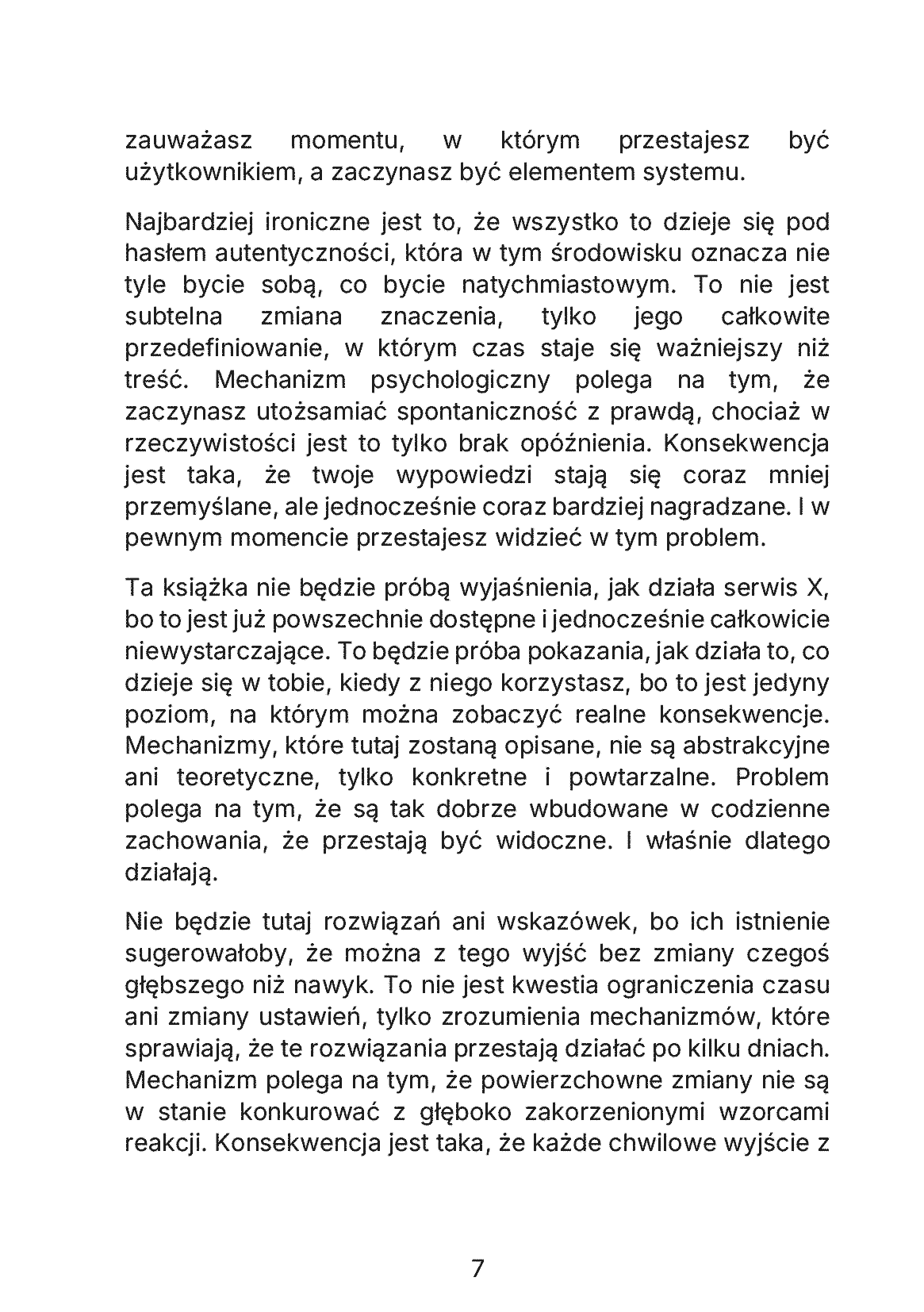 Fragment „Brutalna prawda o serwisie X. Jak strumień przejmuje twoje myślenie, reakcje i tożsamość” — strona 8 z 11