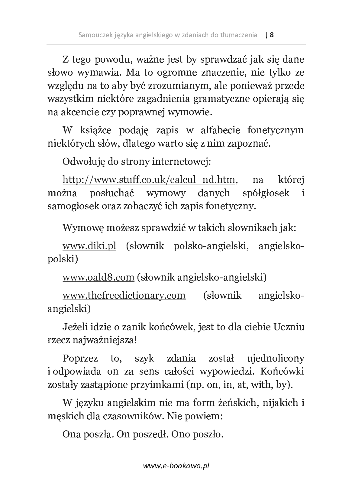 Fragment „Samouczek języka angielskiego w zdaniach do tłumaczenia” — strona 8 z 21