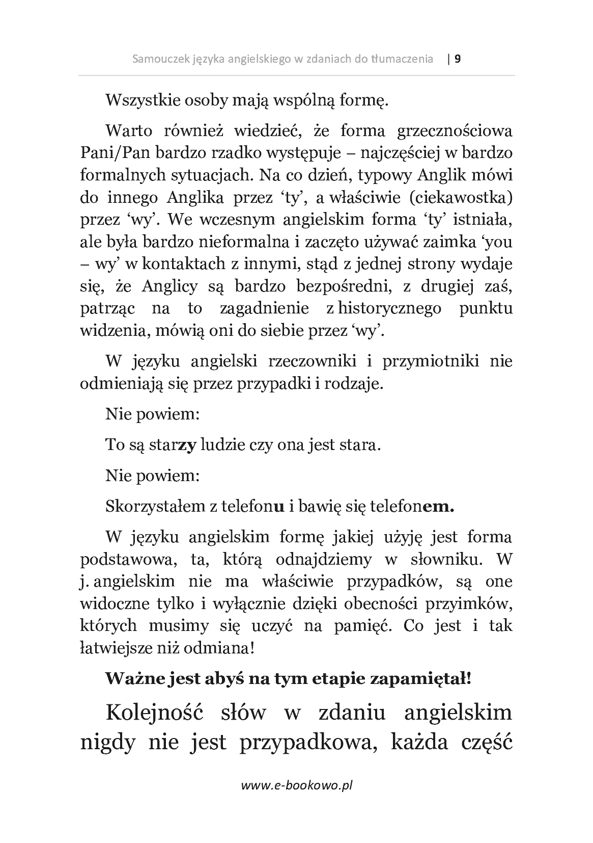 Fragment „Samouczek języka angielskiego w zdaniach do tłumaczenia” — strona 9 z 21