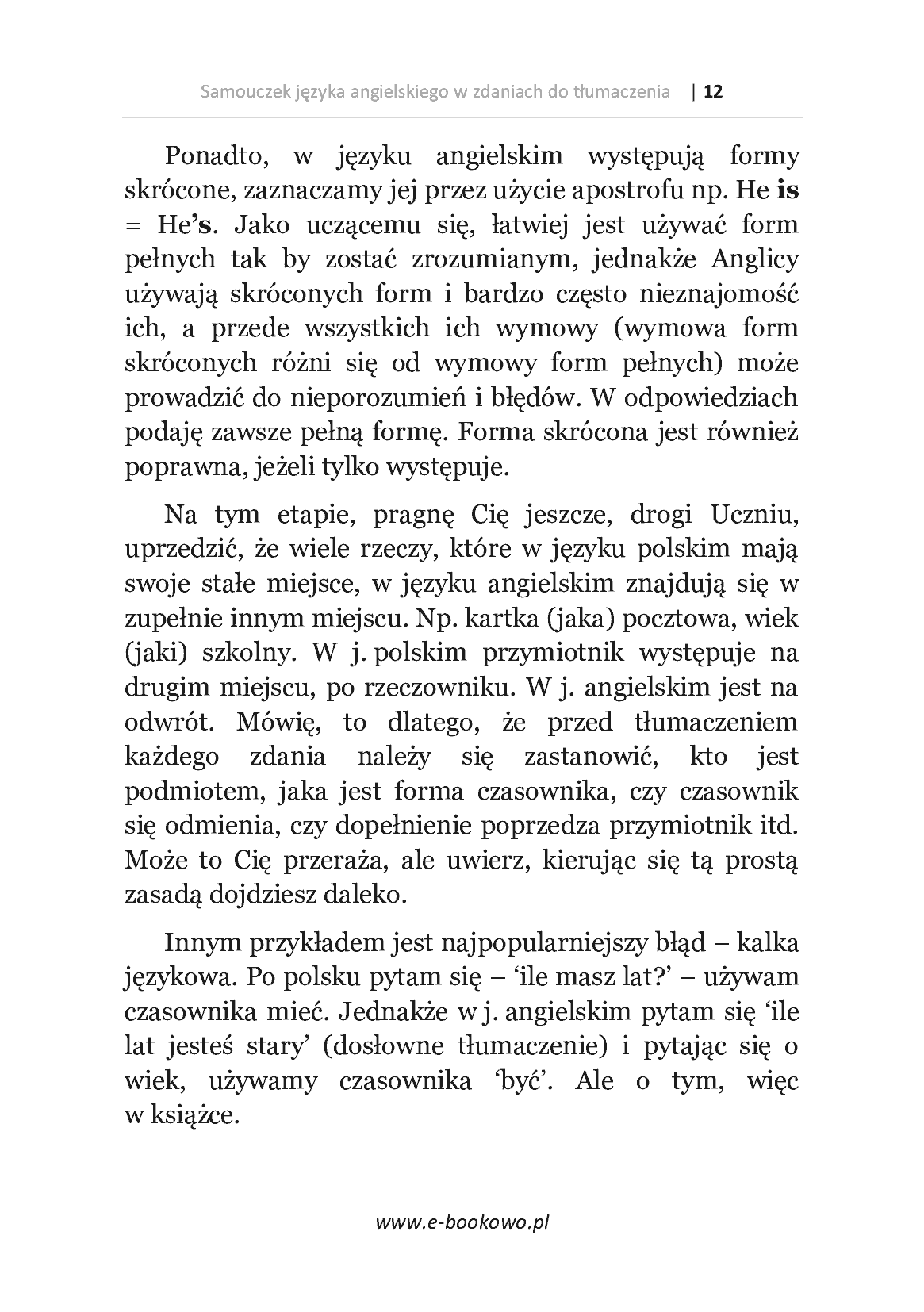 Fragment „Samouczek języka angielskiego w zdaniach do tłumaczenia” — strona 12 z 21