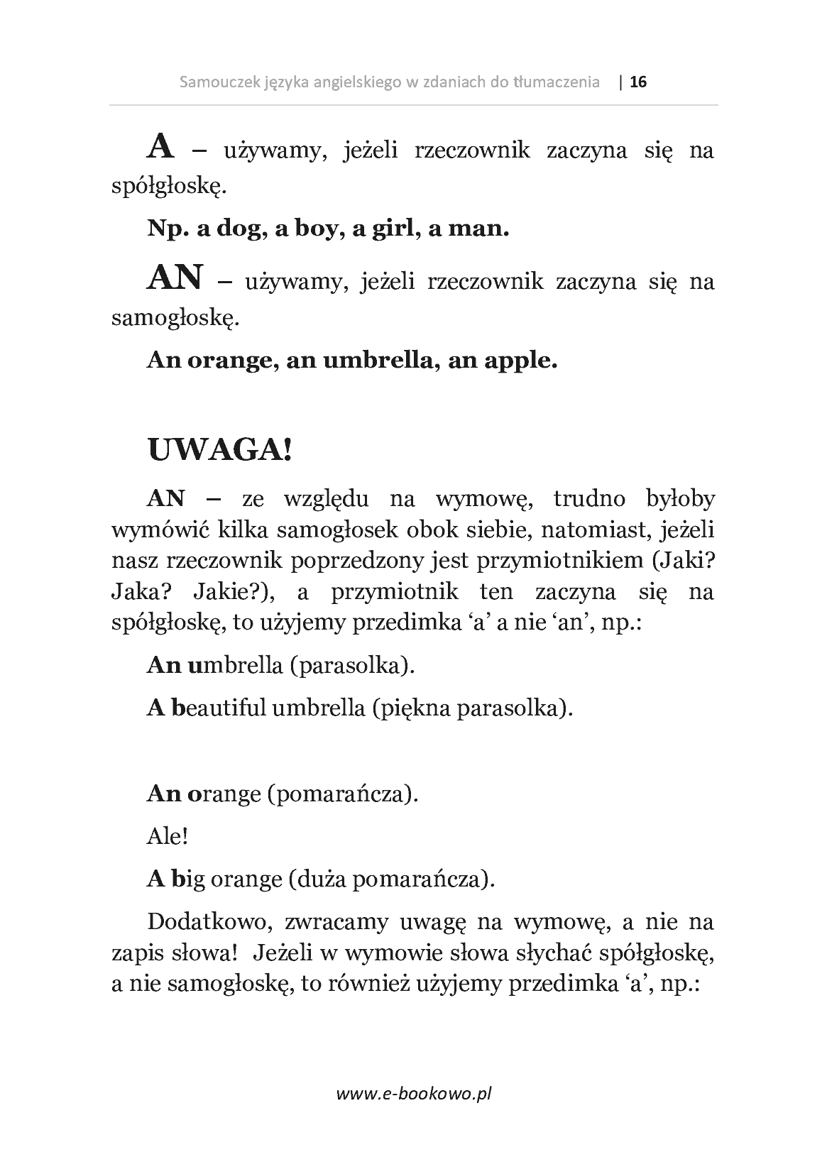 Fragment „Samouczek języka angielskiego w zdaniach do tłumaczenia” — strona 16 z 21