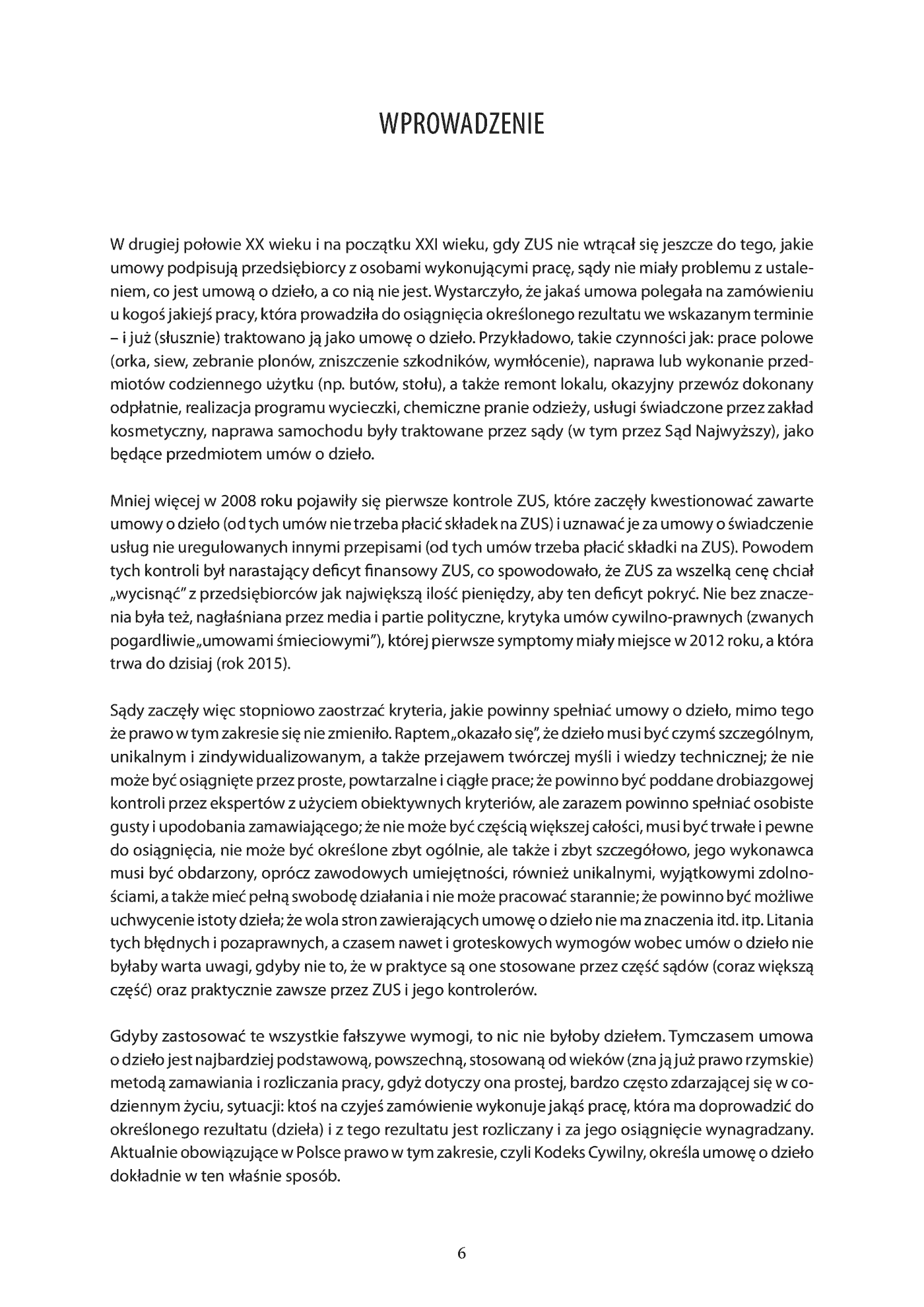 Fragment „Umowy o dzieło Jak się bronić przed atakiem ZUS” — strona 6 z 7