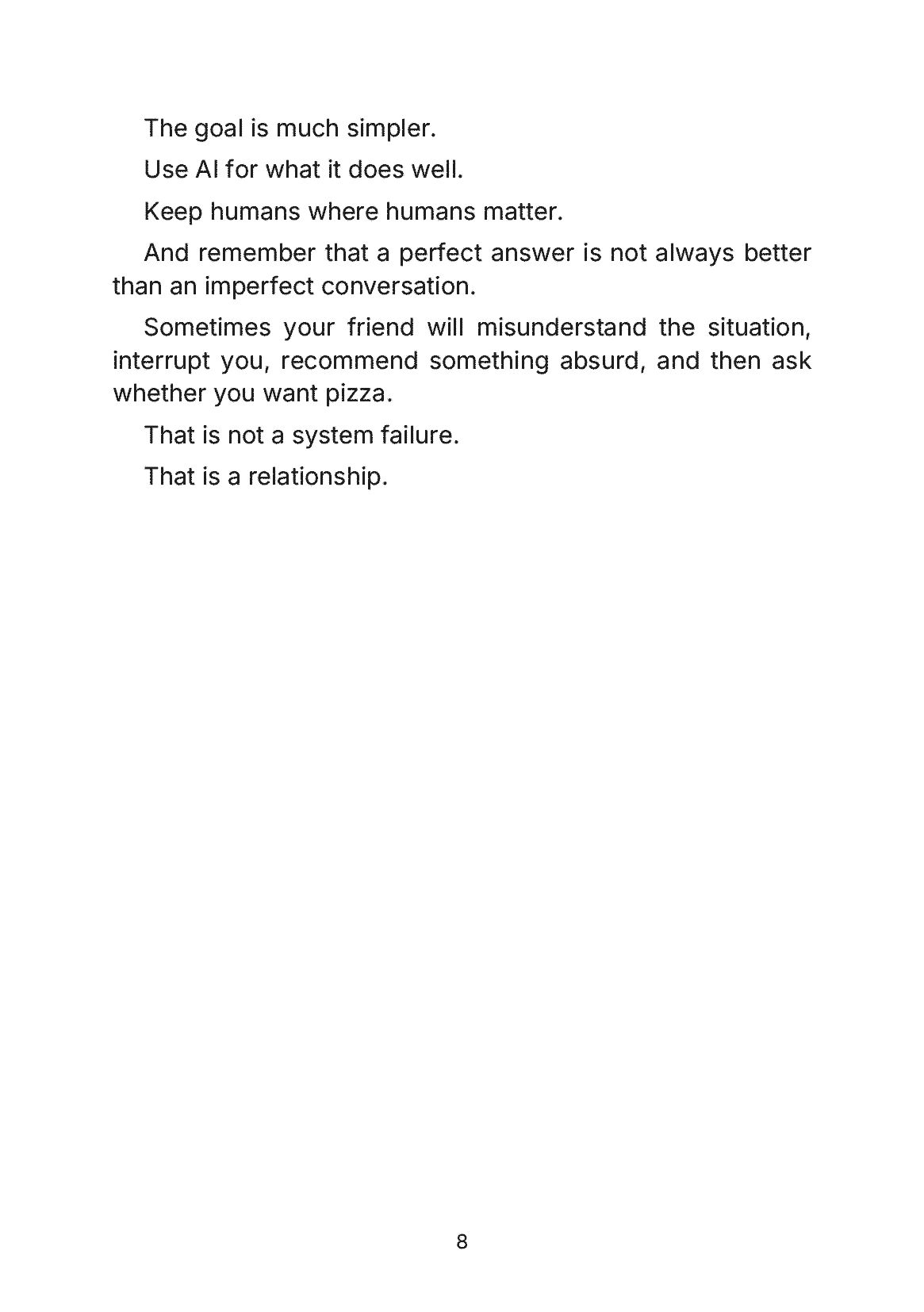 Fragment „I May Be Too Close to My Chatbot - How to Use AI Without Replacing Everyone You Know” — strona 9 z 11