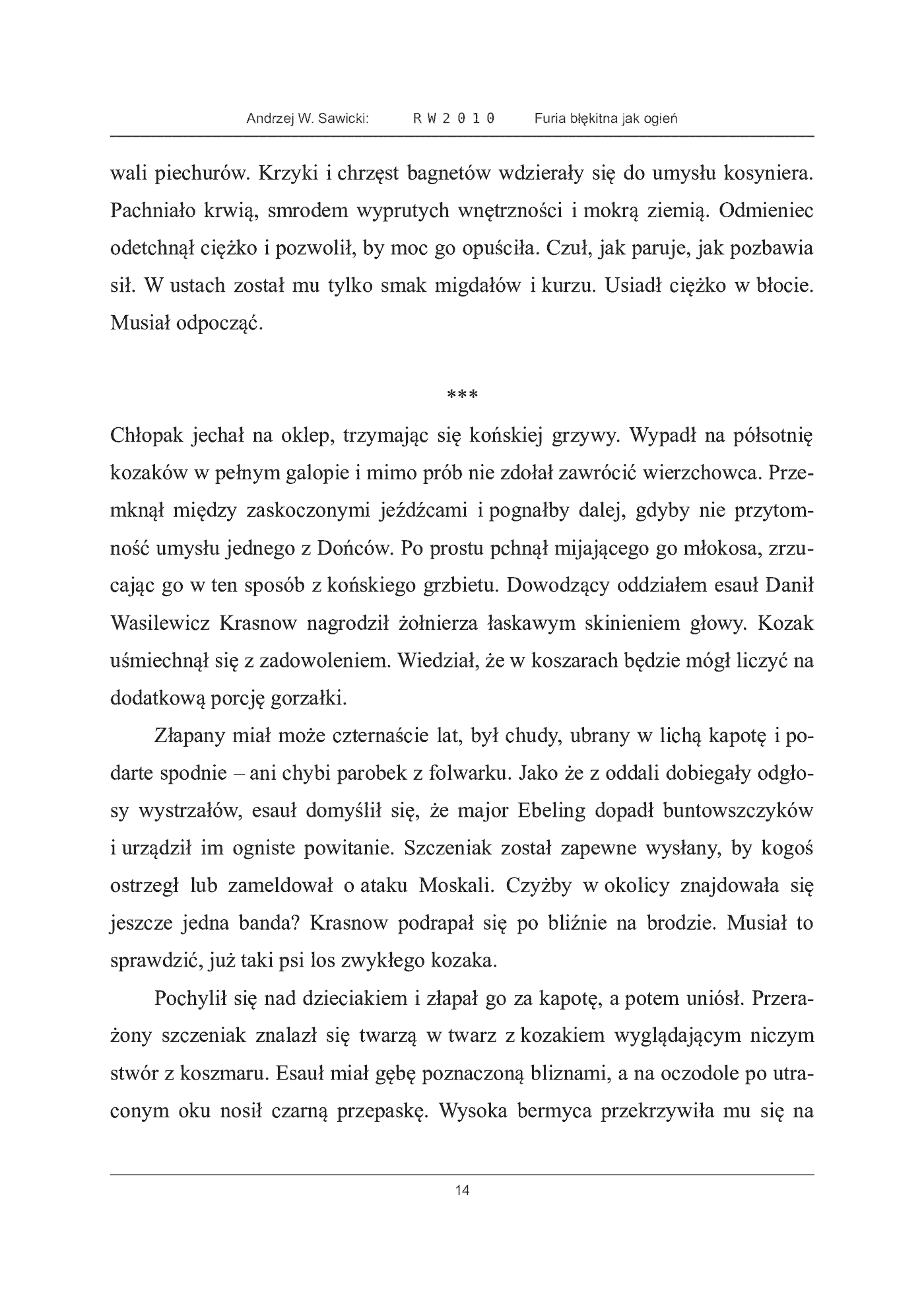 Fragment „Furia błękitna jak ogień” — strona 14 z 30