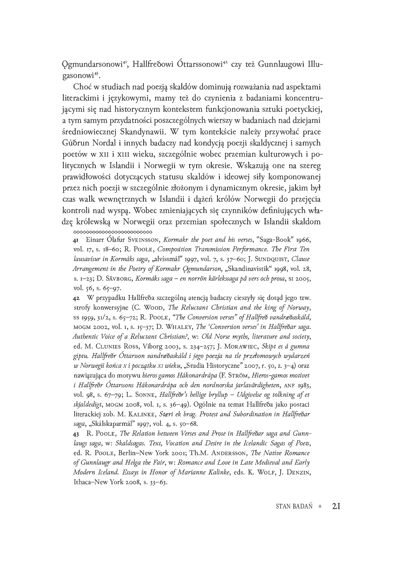 Fragment „Między poezją a polityką. Rozgrywki polityczne w Skandynawii XI wieku w świetle poezji ówczesnych skaldów” — strona 21 z 30