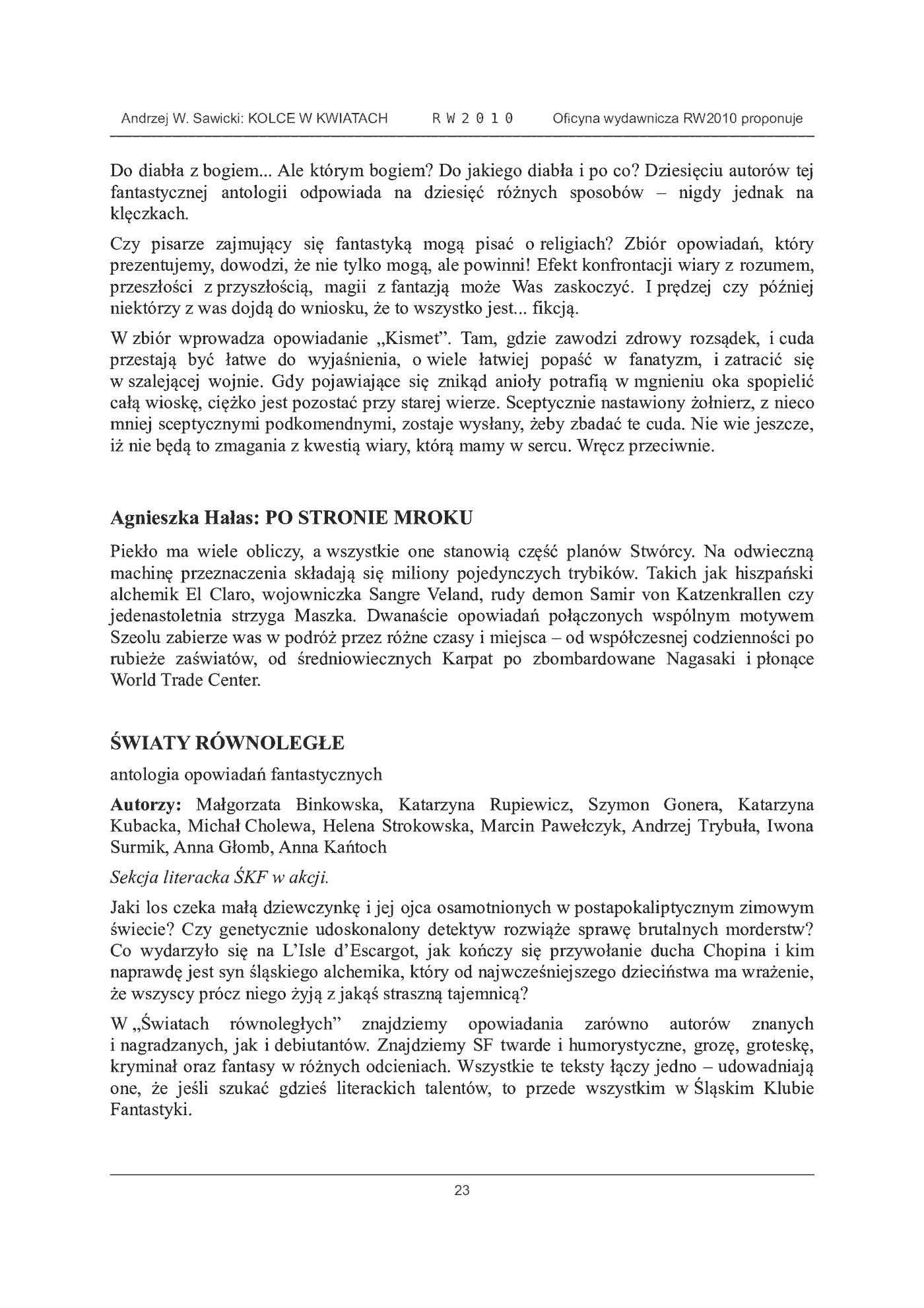 Fragment „Kolce w kwiatach” — strona 23 z 27