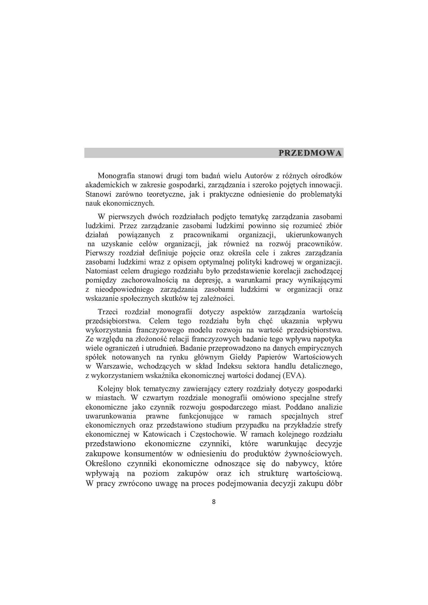 Fragment „Wybrane aspekty badawcze.Gospodarka.Zarządzanie.Innowacje.Tom2.(red. Ireneusz Miciuła)” — strona 5 z 24