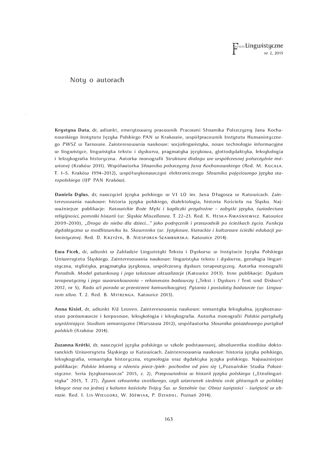 Fragment „"Forum Lingwistyczne" 2015, nr 2” — strona 6 z 10