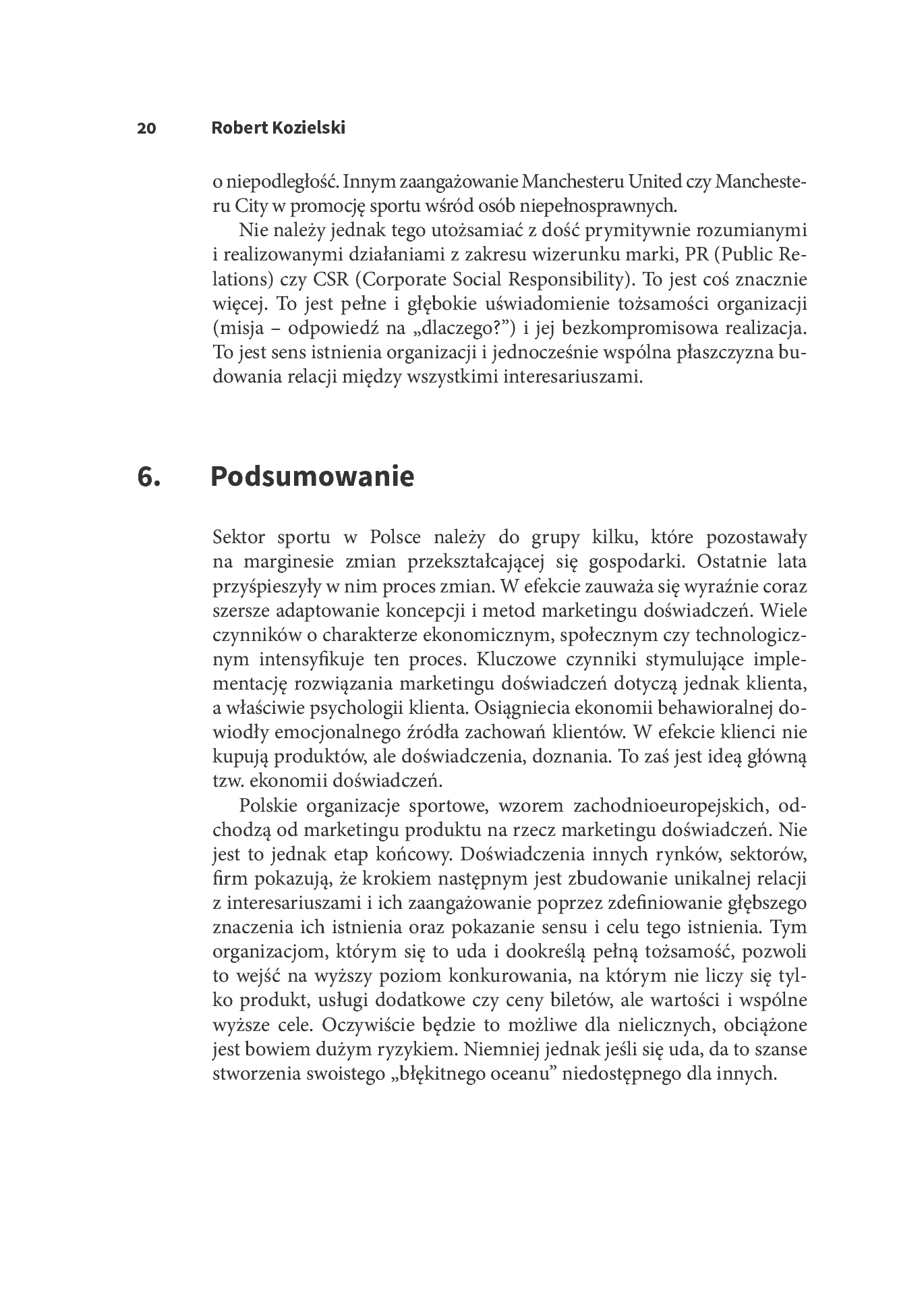 Fragment „Zarządzanie w sporcie. Organizacje - Ludzie - Marketing” — strona 20 z 20