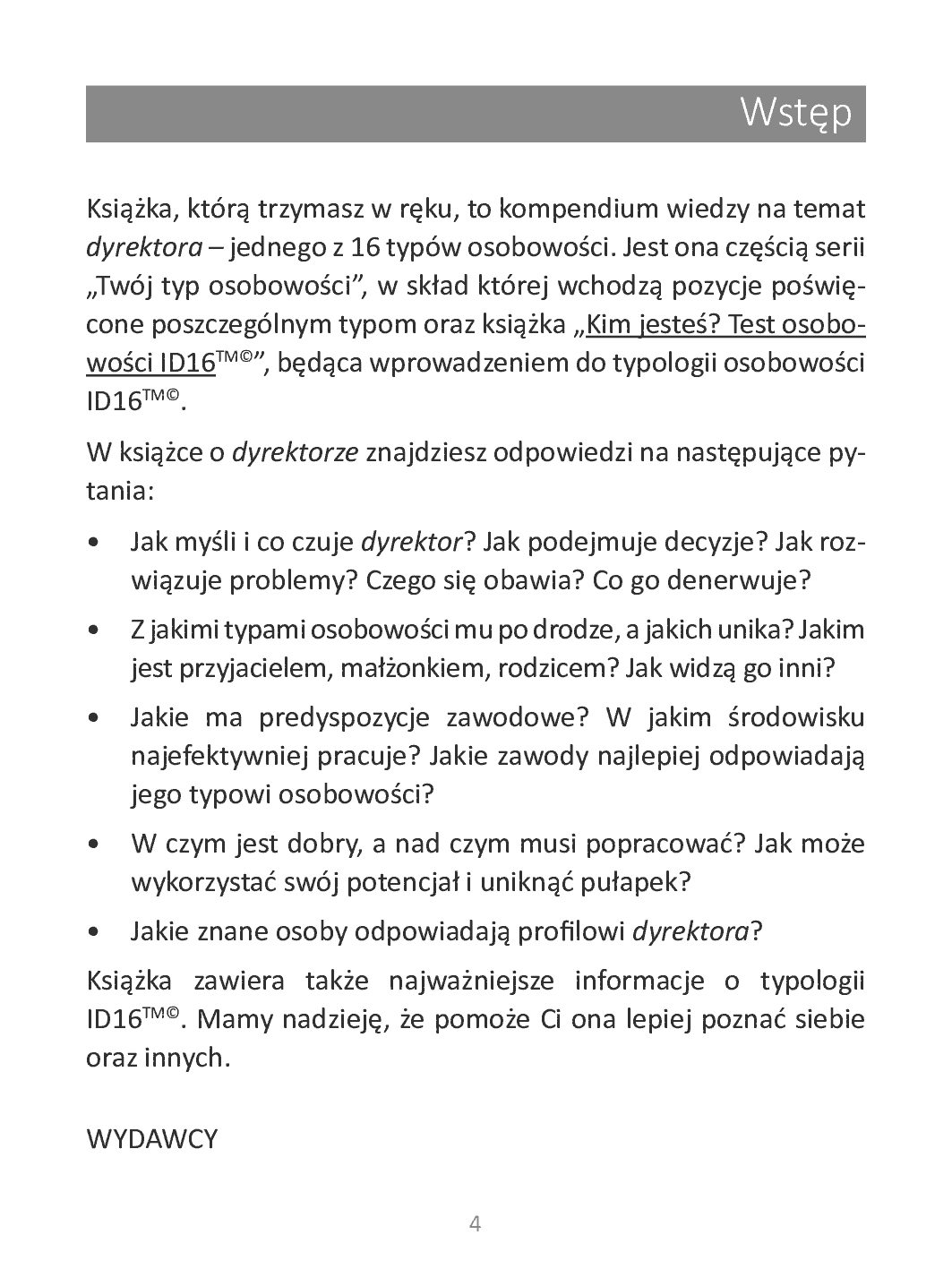 Fragment „Twój typ osobowości: Dyrektor (ENTJ)” — strona 4 z 12