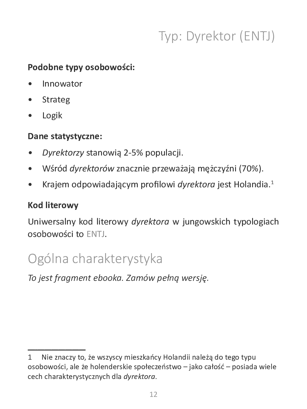 Fragment „Twój typ osobowości: Dyrektor (ENTJ)” — strona 12 z 12