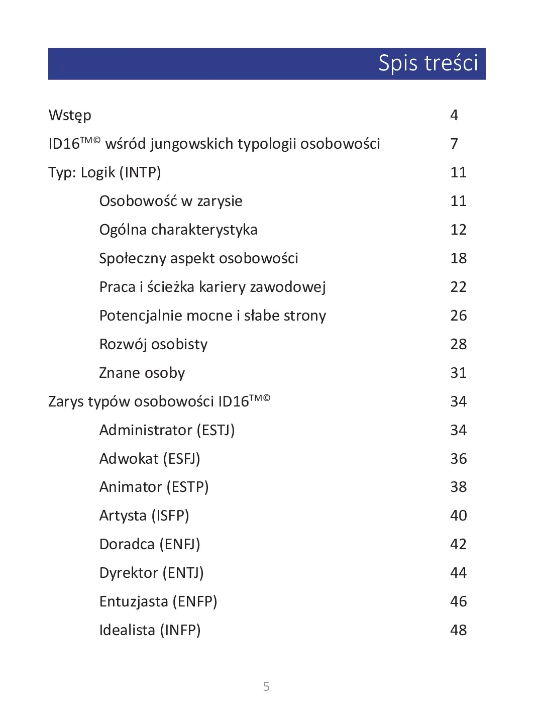 Fragment „Twój typ osobowości: Logik (INTP)” — strona 5 z 12